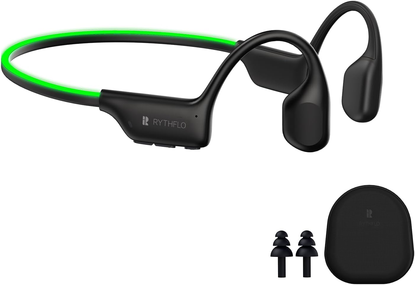 Bluetooth 5.3 Headphones, Bone Conduction Headphones w/Mic Open Ear Wireless Ear...