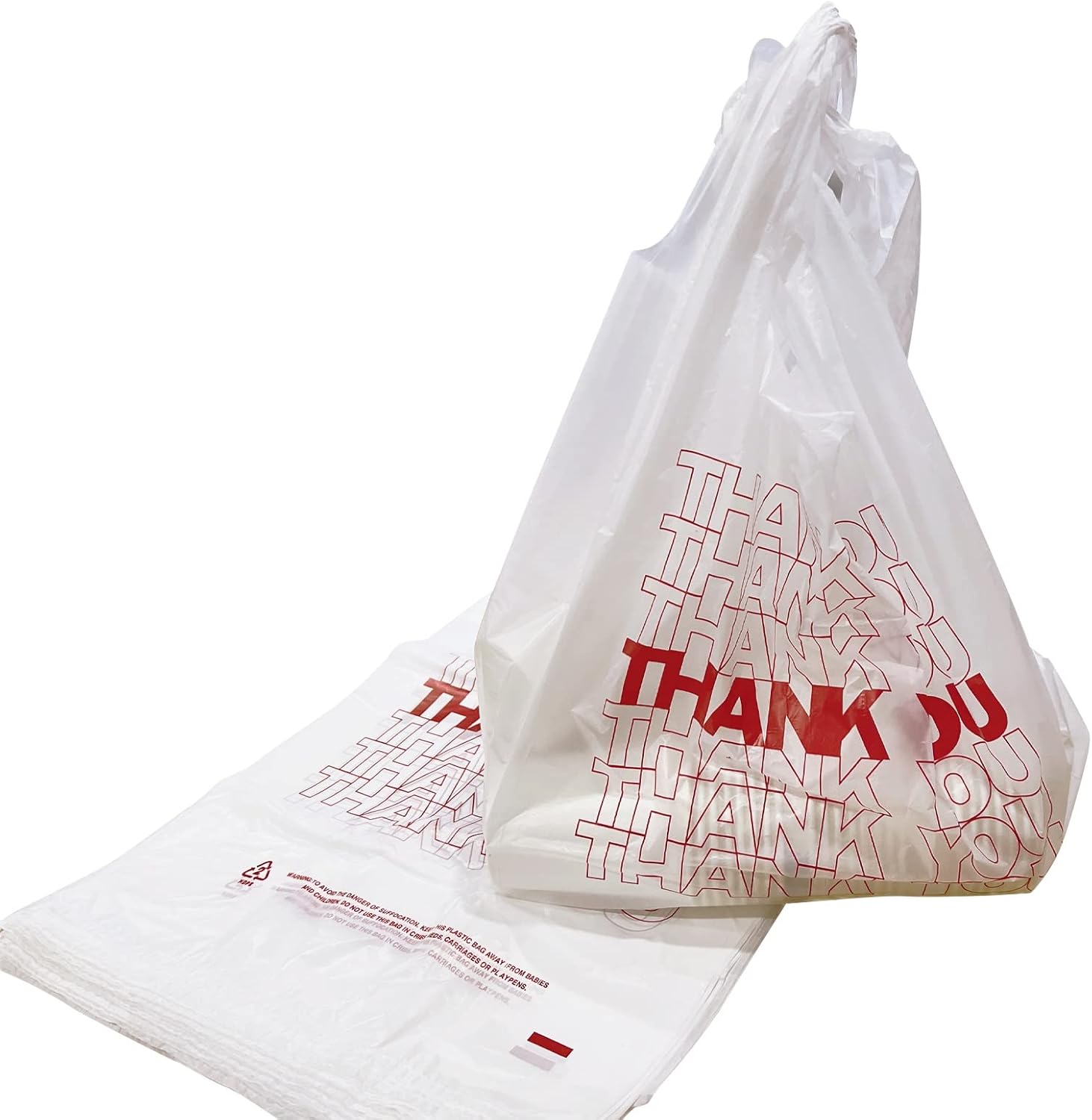 Thank You plastic bags with handles(500 count),shopping,grocery T-shirt bags for...