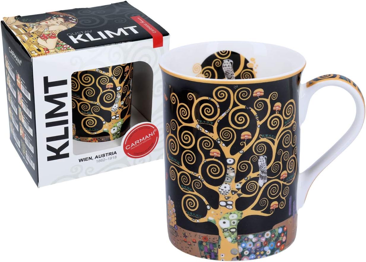 CARMANI - Classic Mug Decorated with Gustav Klimt 'The Tree of Life' 420ml