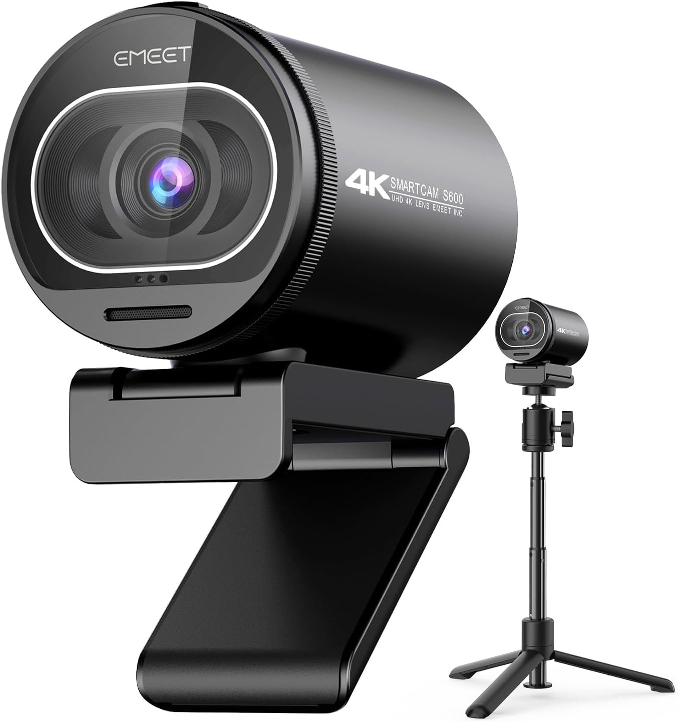 EMEET S600 4K Webcam with Tripod for Streaming - Sony 1/2.5'' Sensor, PDAF Autof...