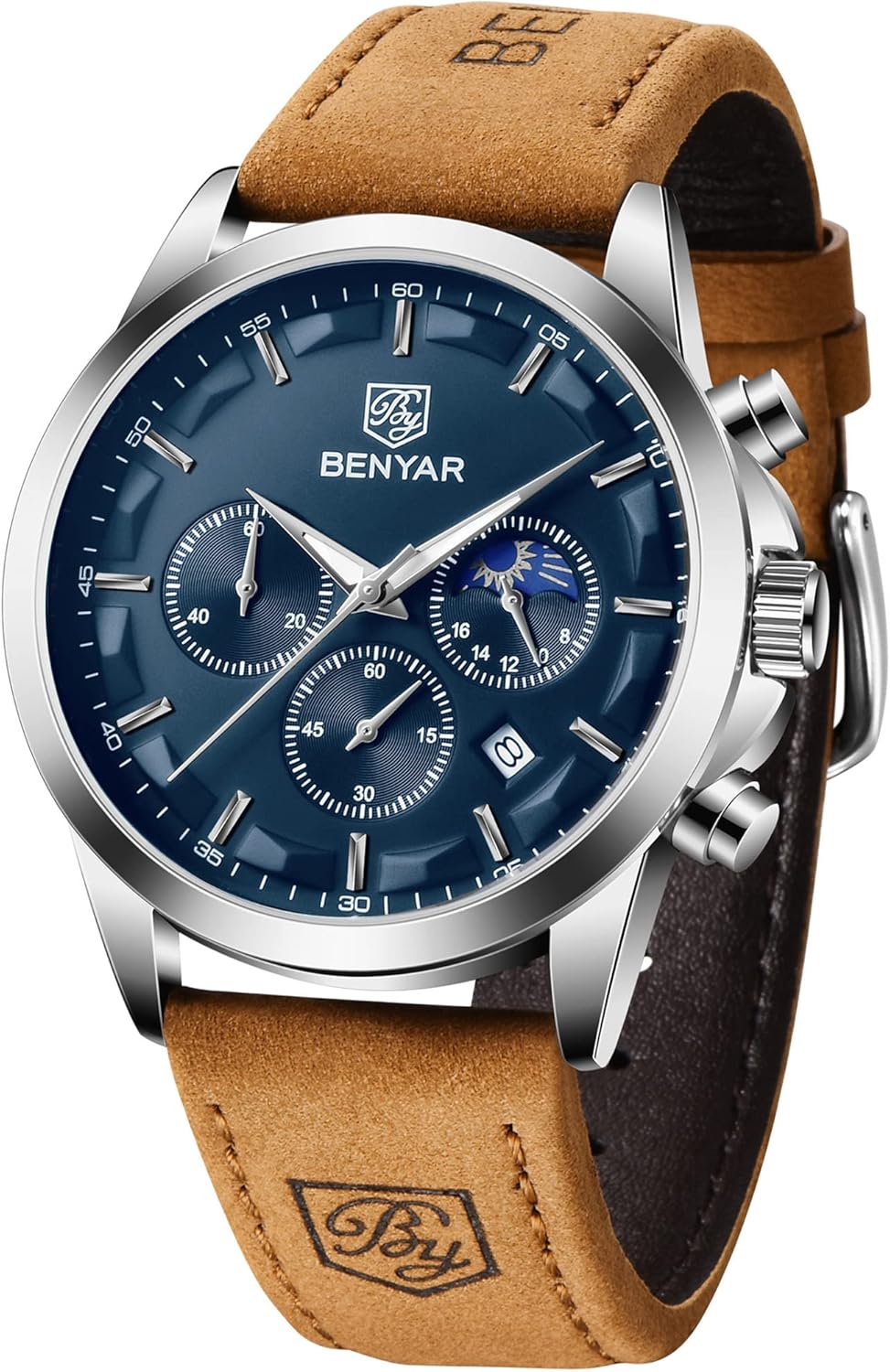 BENYAR Mens Watches Waterproof Wrist Watch for Men Multifunction Chronograph Bla...