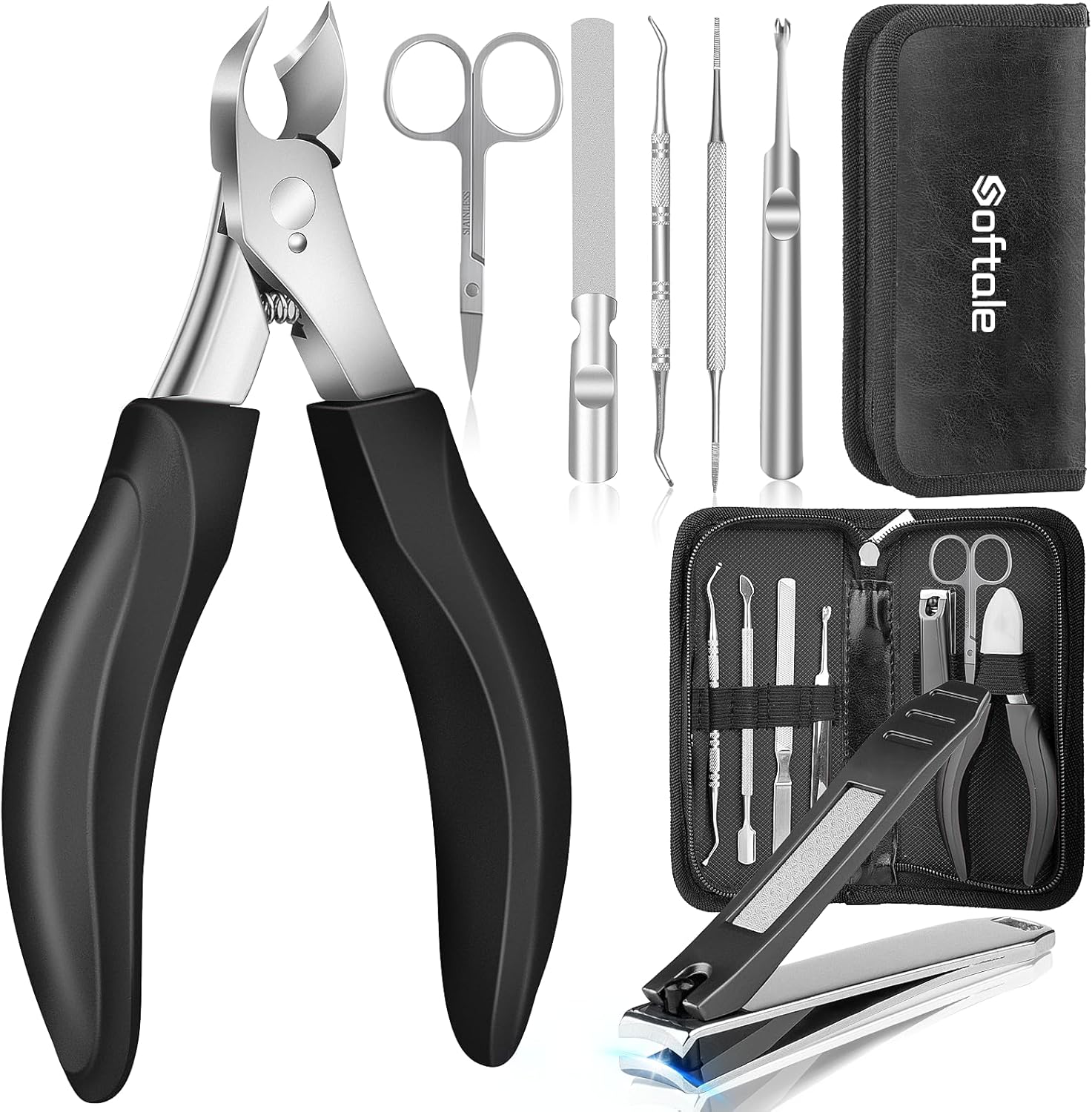 Softale Toenail Clippers Set 7 Pcs Ultra Sharp Cur...