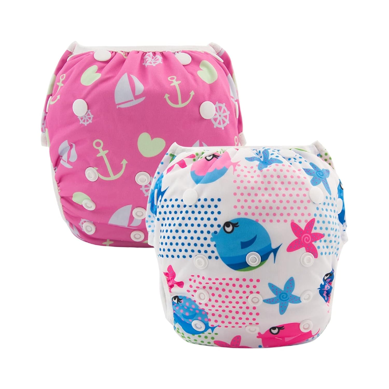 ALVABABY Large Baby Swim Diapers 2pcs One Size Reuseable Washable & Adjustable f...