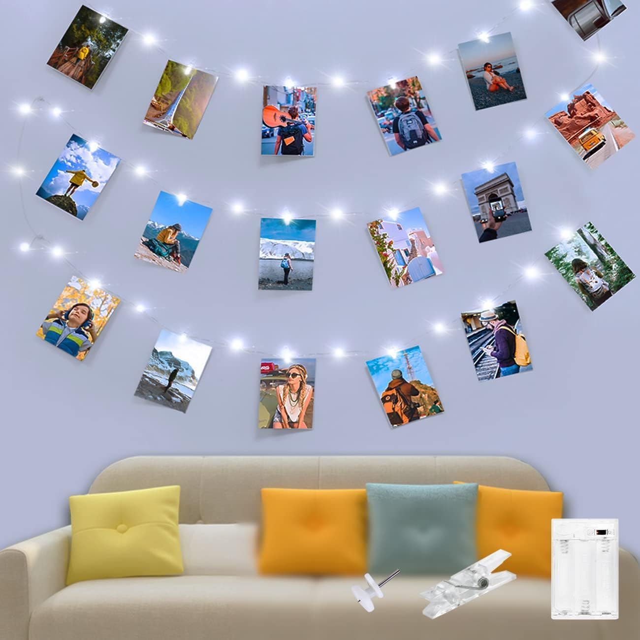 Kolpop 100 LED Photo Clip String Lights,10M Copper Wire Fairy Lights with 60 Cli...