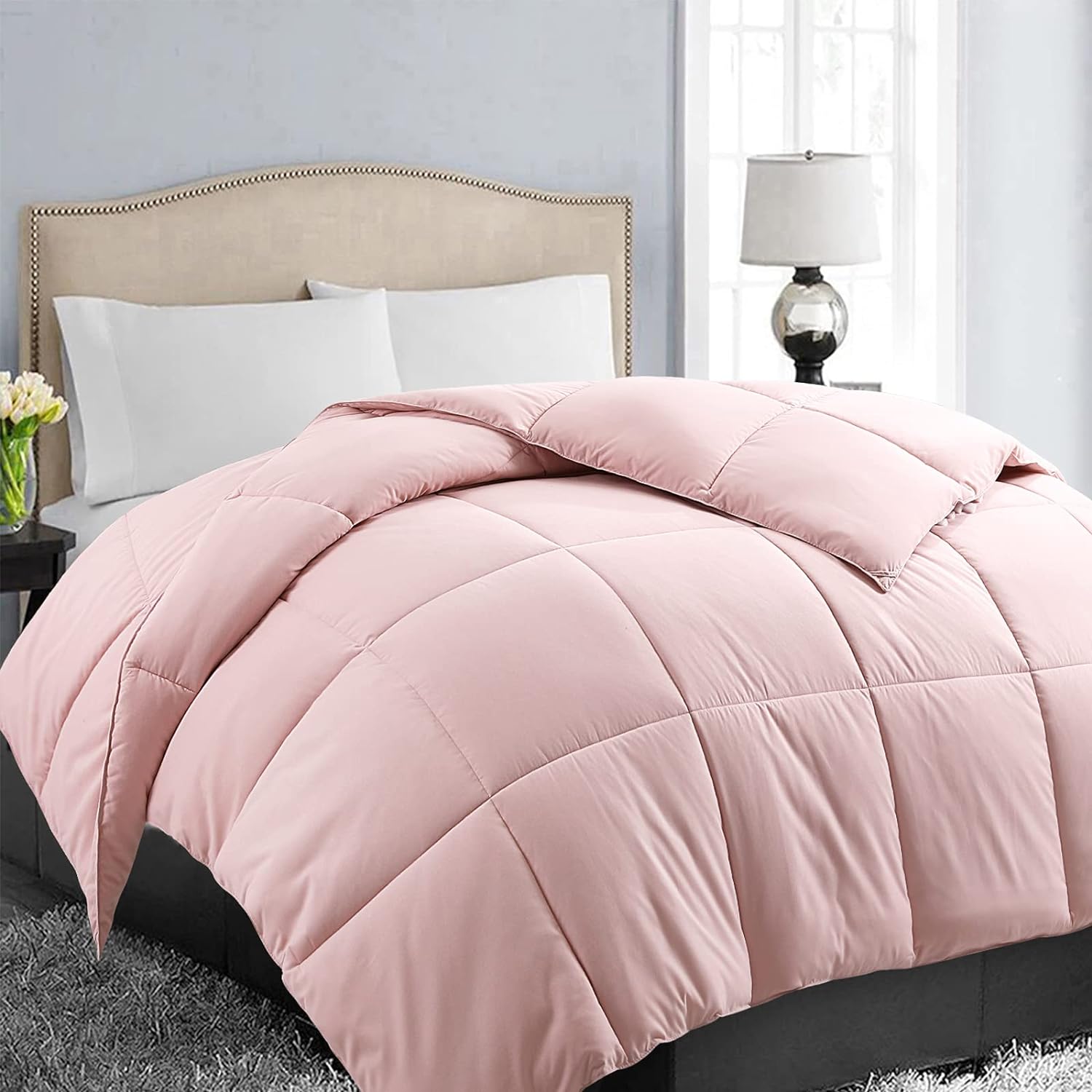 EASELAND All Season King Size Soft Quilted Down Alternative Comforter Reversible...