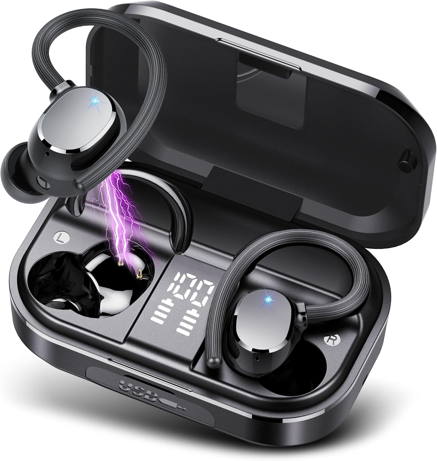 POMUIC Wireless Earbuds, HiFi Stereo Sound Bluetooth 5.3 Wireless Headphones wit...