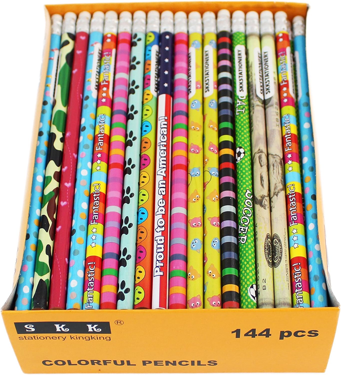 SKKSTATIONERY Assorted Colorful Pencils, Special Wooden Pencil with Eraser, Inno...