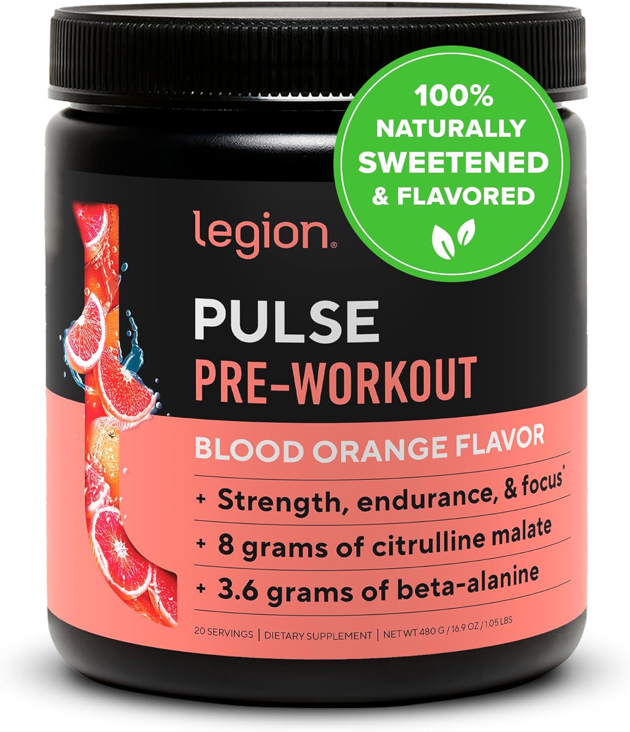 LEGION Pulse Pre Workout Supplement - All Natural Nitric Oxide Preworkout Drink...