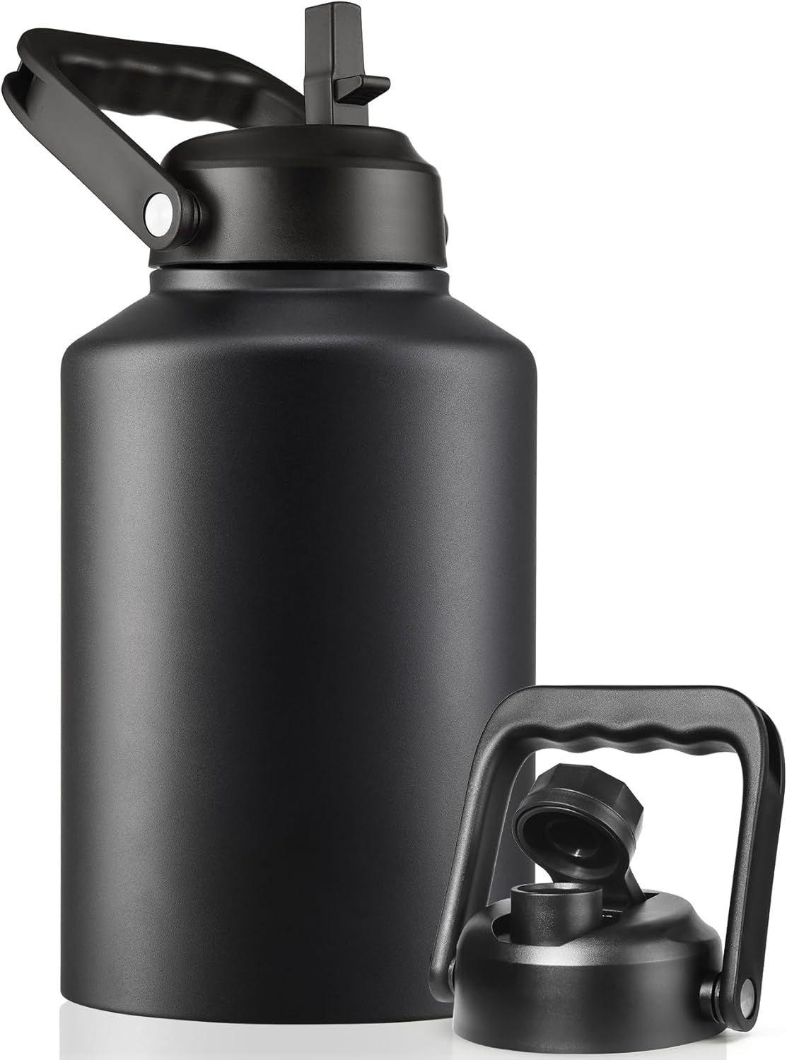 Insulated Gallon Water Bottle Jug with Straw, 128 oz Large Stainless Steel Sport...