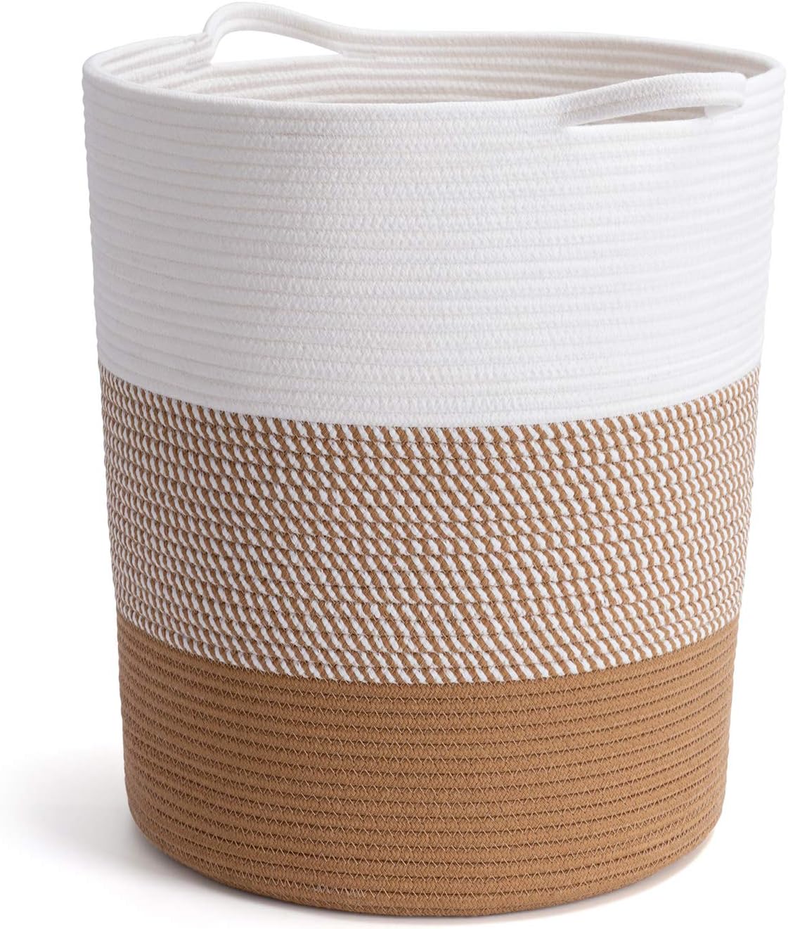 INDRESSME Large Rope Basket - Tall Laundry Basket Hamper for Dirty Clothes Woven...
