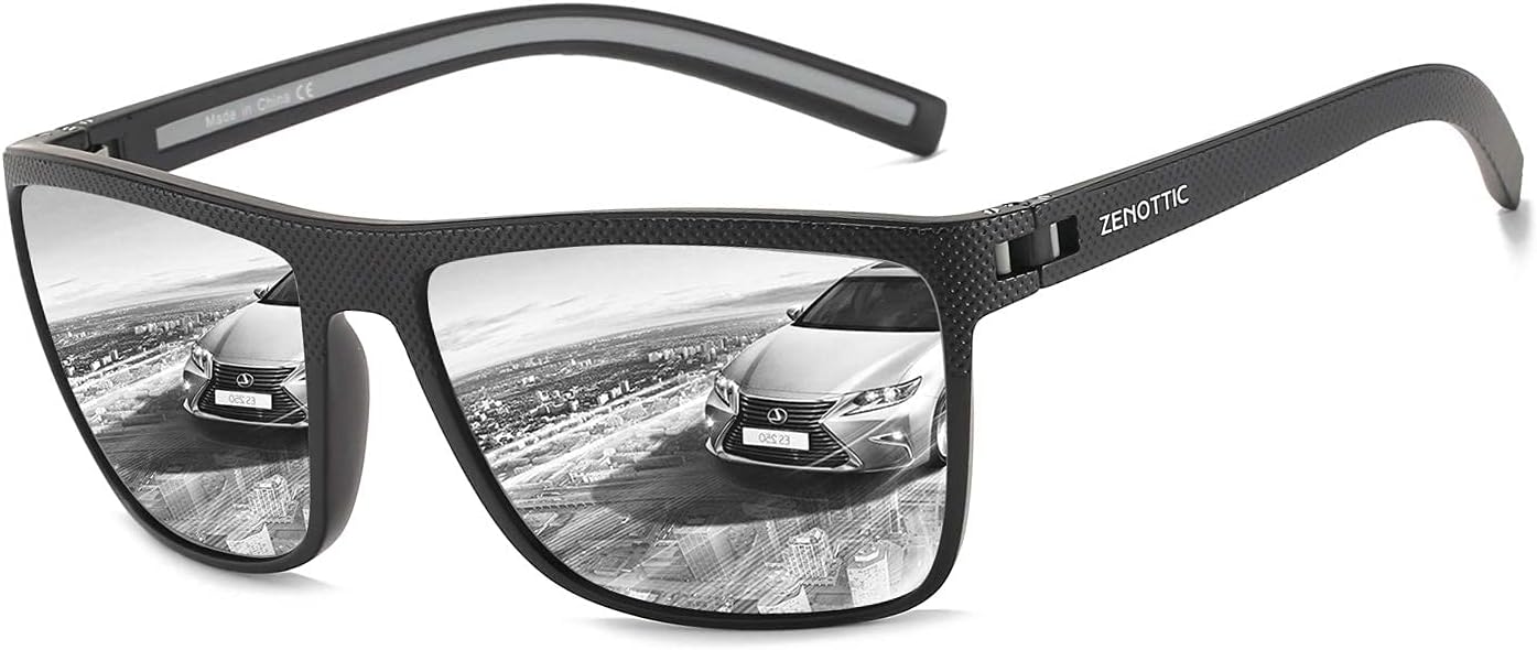 ZENOTTIC Polarised Sunglasses for Men Lightweight TR90 Frame UV400 Protection Sq...