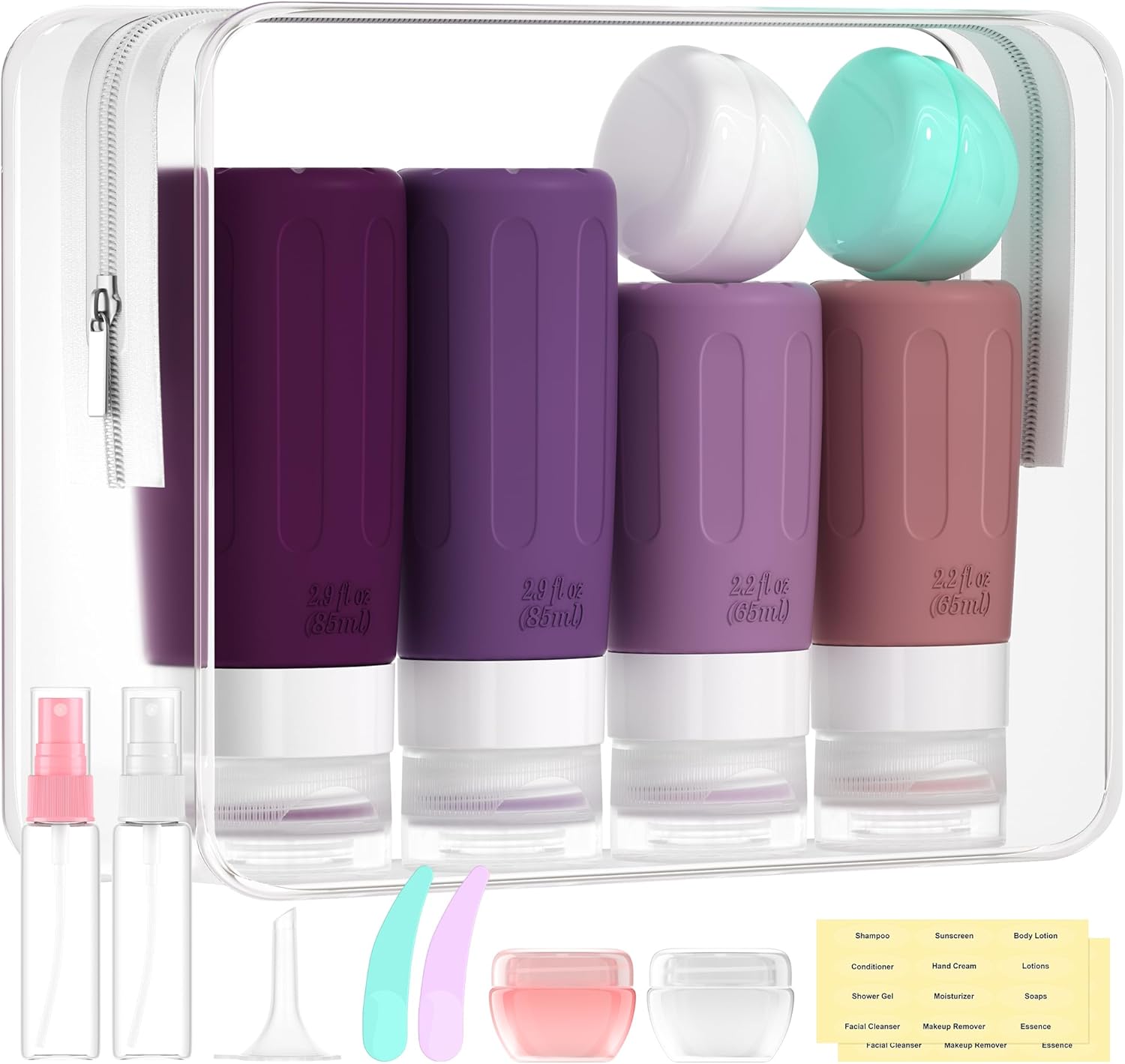 Morfone 16 Pack Travel Bottles Set for Toiletries, Morfone TSA Approved Travel C...