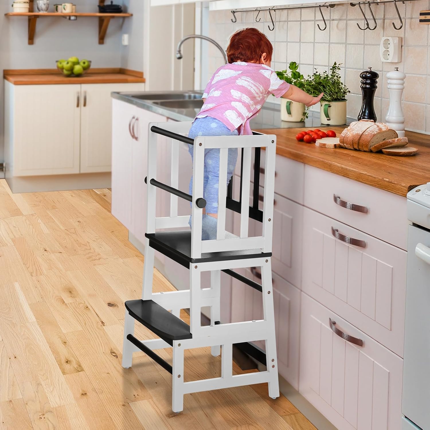 COSYLAND Kids Kitchen Step Stool, Toddler Standing Tower with CPC & FSC Certific...