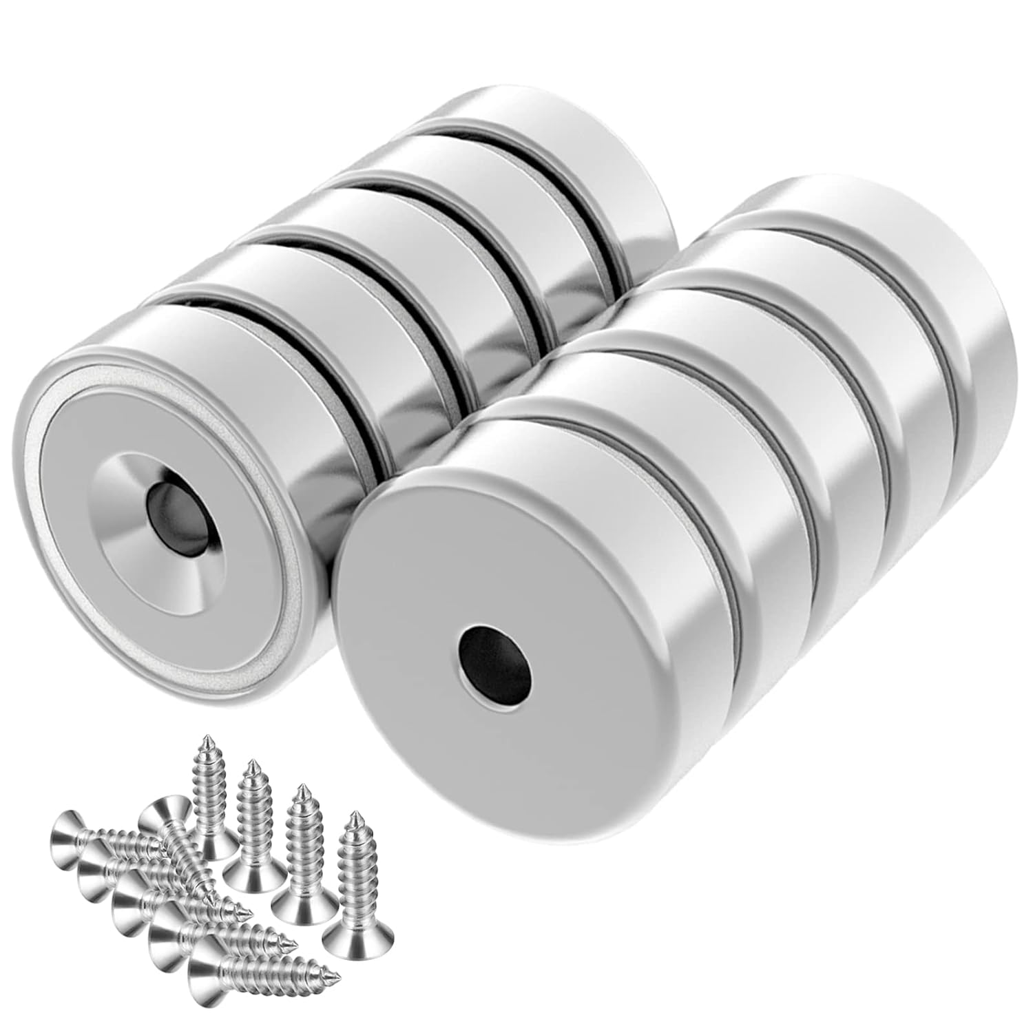 Wukong 10 Pieces Magnets, 20 X 7 mm Super Strong Neodymium Magnets with Hole Sma...