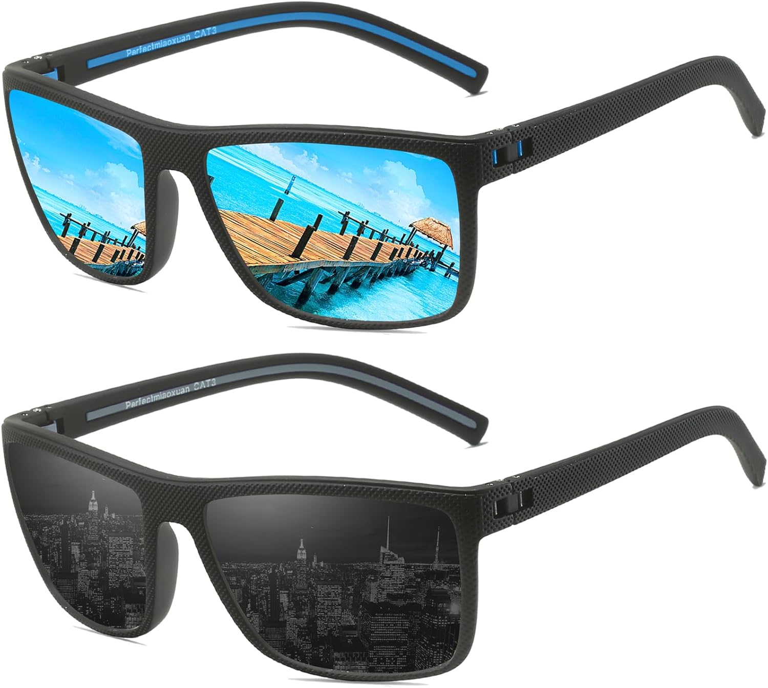 Polarised Sunglasses Pilot for Men Women Fishing Driving Hiking Lightweight TR90...