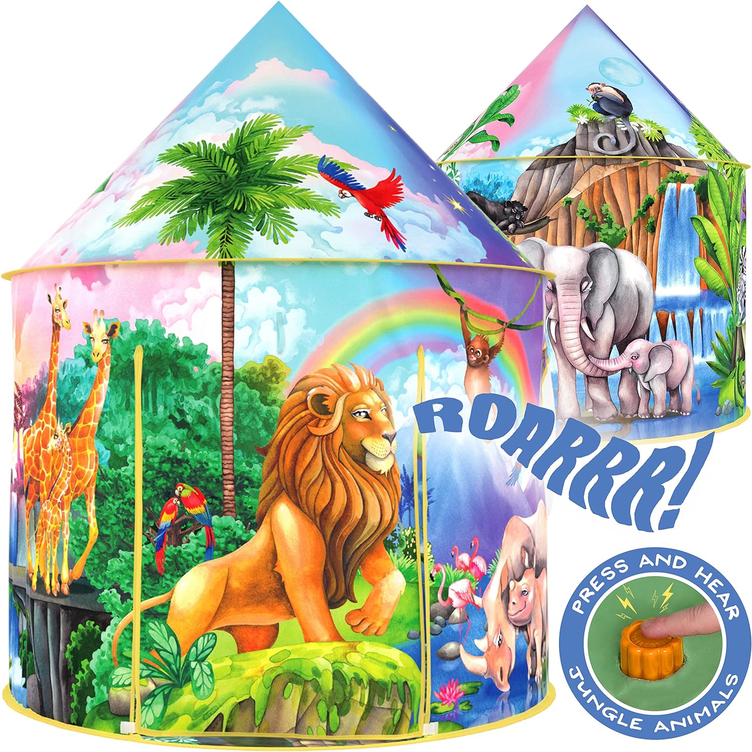 W&O Jungle Adventure Play Tent with Lifelike Animal Sounds - Captivating Pop Up...