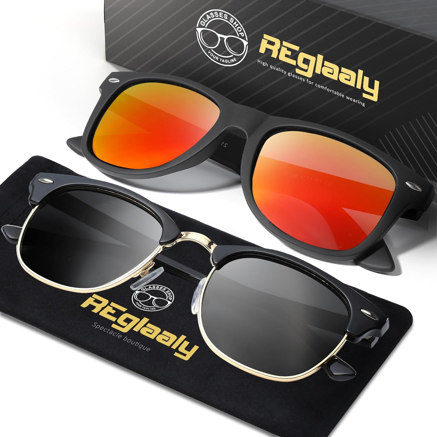 Sunglasses Men and Womens, Polarized Sunglasses for men with UV Blocking Semi-Ri...