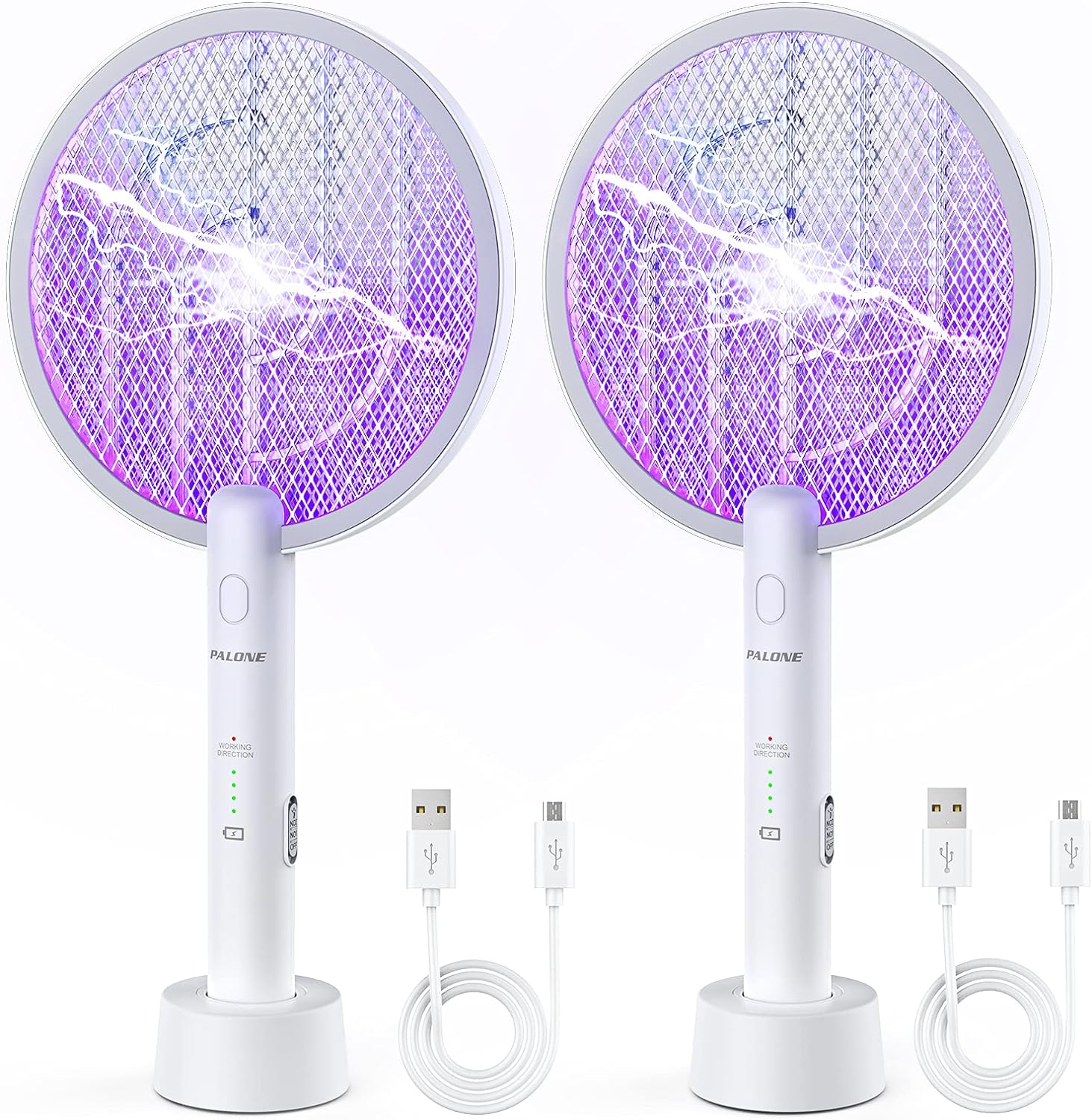 PALONE Electric Fly Swatter, Bug Zapper USB Fly Killer Rechargeable Fly Zapper R...