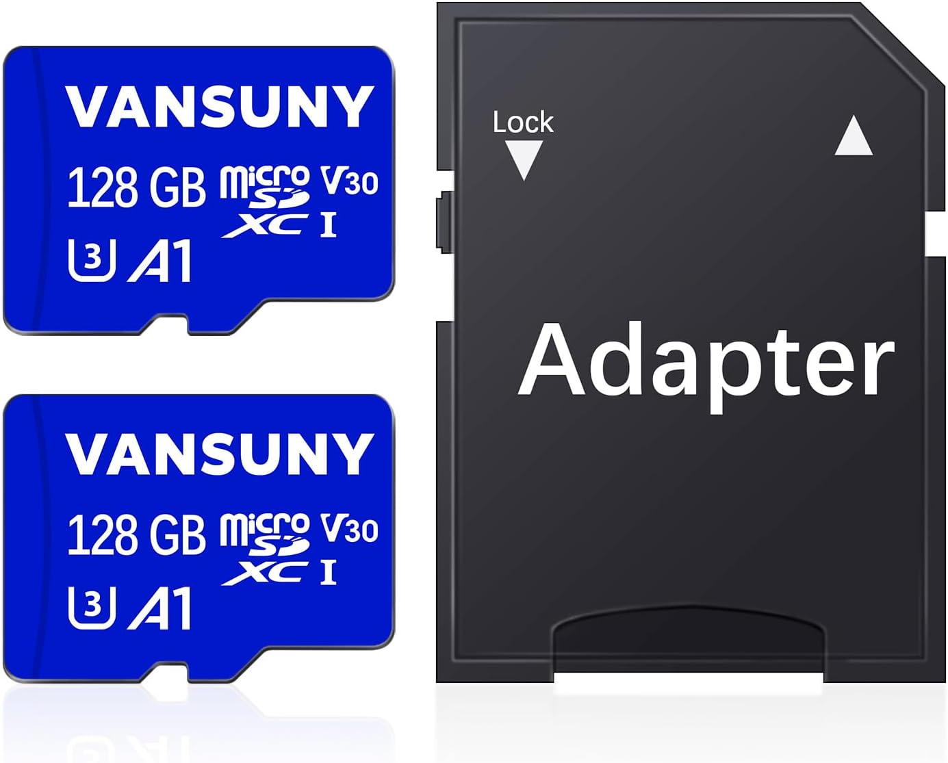 Vansuny 2Pack 128GB Micro SD Card 128GB MicroSDXC Memory Card with A1 U3 Class10...