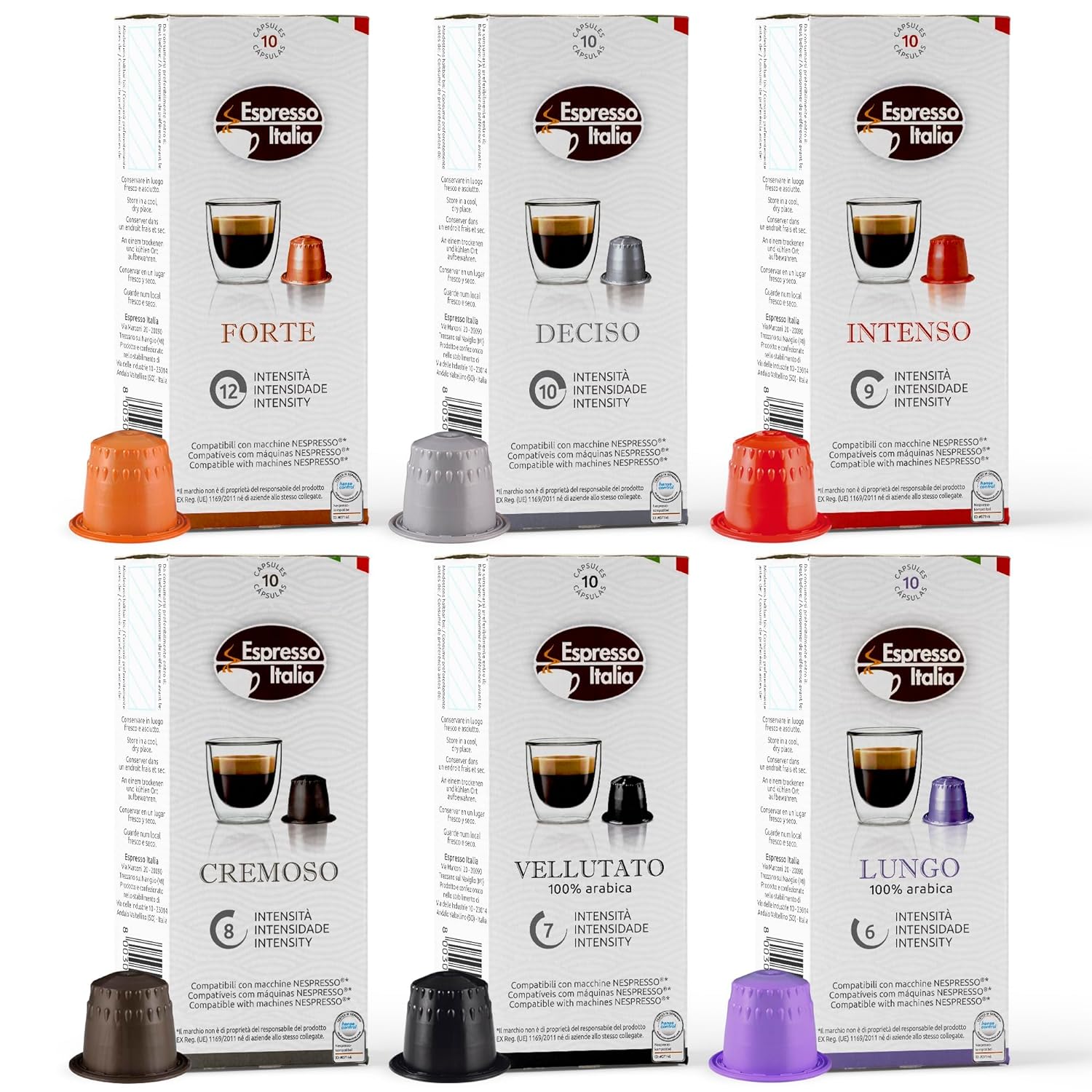 ESPRESSO ITALIA Capsules Compatible with Nespresso Machines, 100 Count - VARIETY...