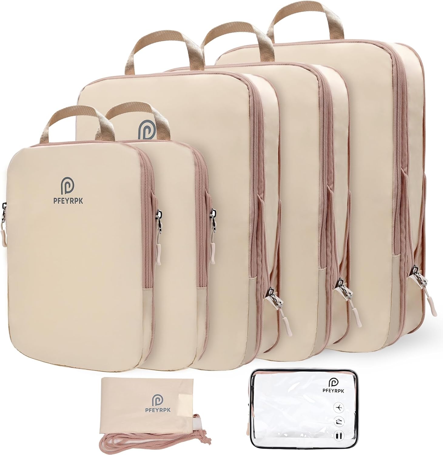 Compression Packing Cubes for Suitcases,7 Set Travel Packing Cubes for travel,Ex...