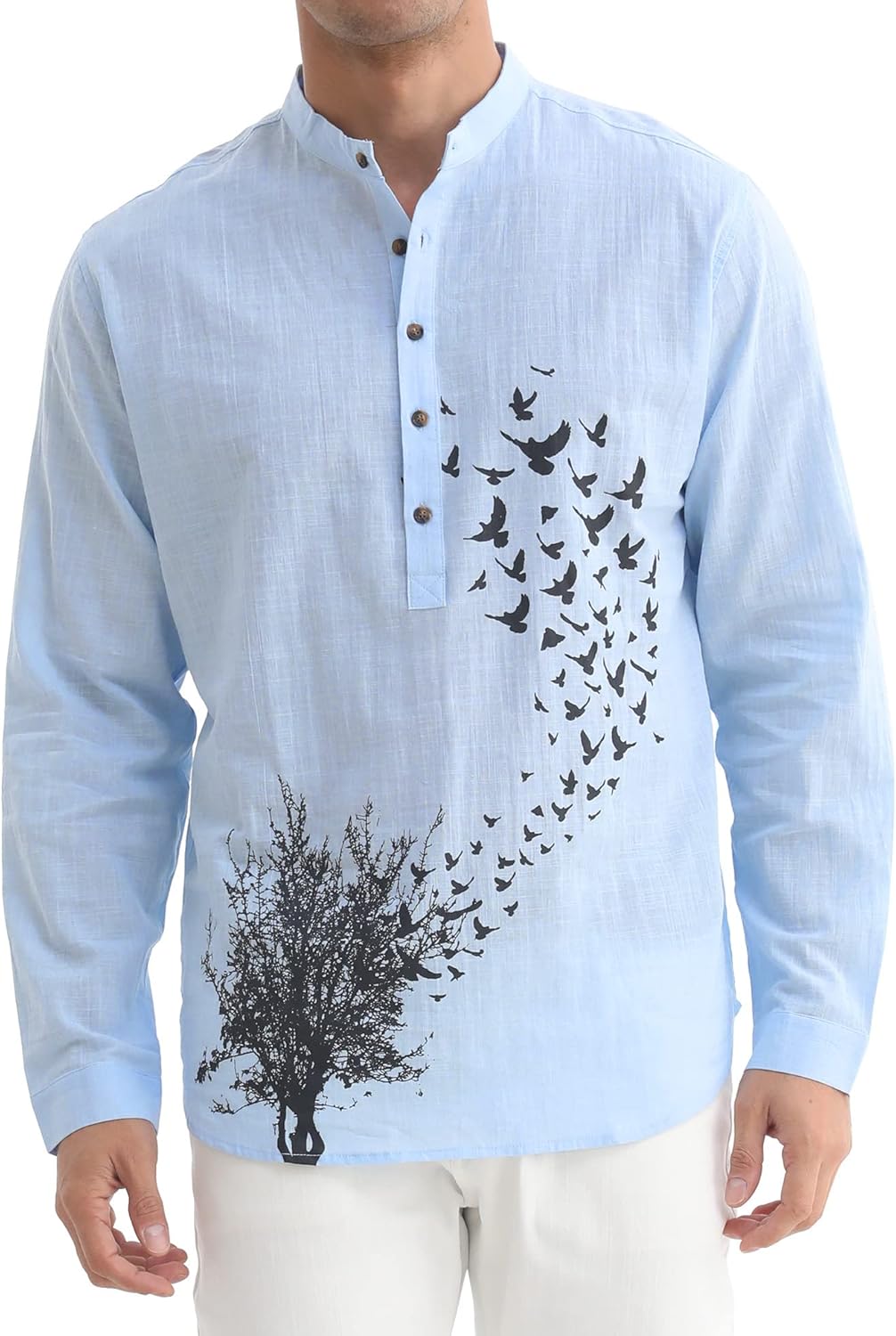 ELETOP Mens Linen Shirts Short Sleeve,Summer Linen Shirts Men Breathable and Lig...