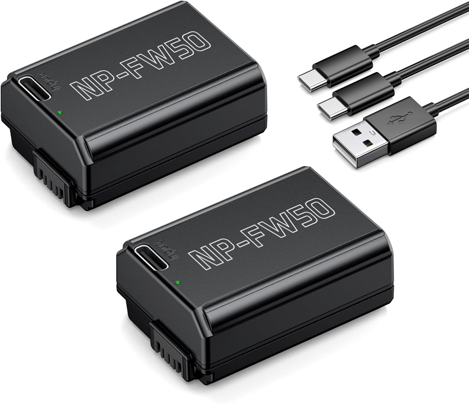 Powerextra NP-FW50 Battery with USB Type-C Fast Direct Charging Rechargeable Bat...