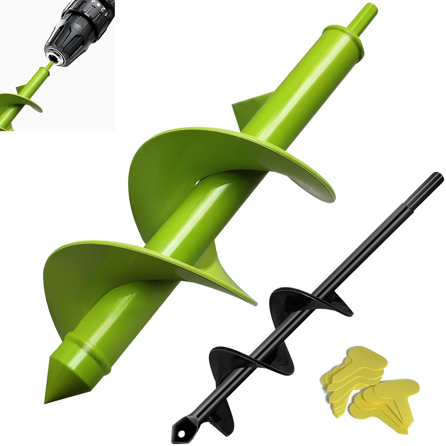 Auger Drill Bit for Planting 80x300mm and 40x220mm Garden Auger Spiral Drill Bit...