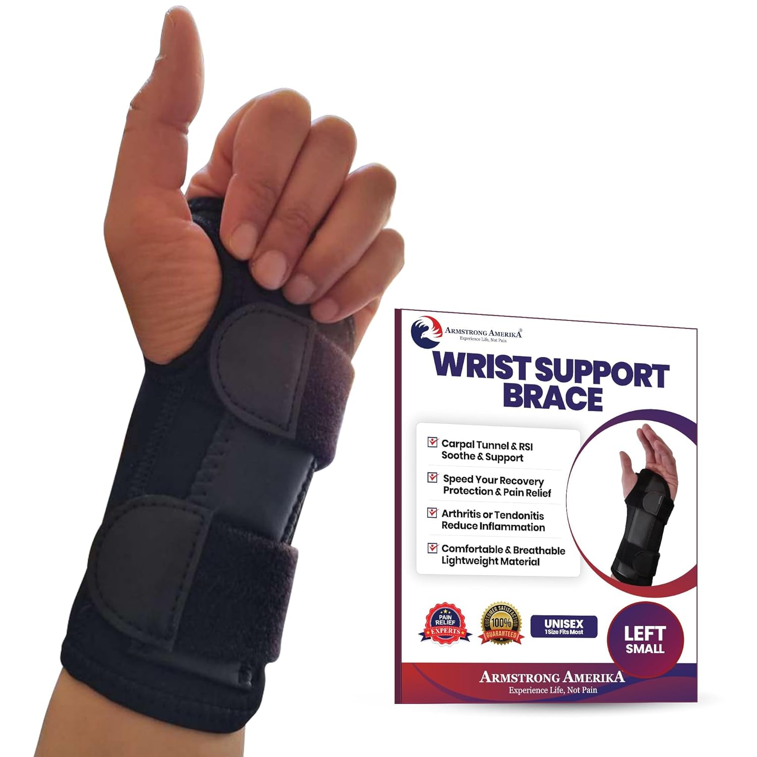 Carpal Tunnel Wrist Brace Night Support - Wrist Splint Arm Stabilizer & Hand Bra...