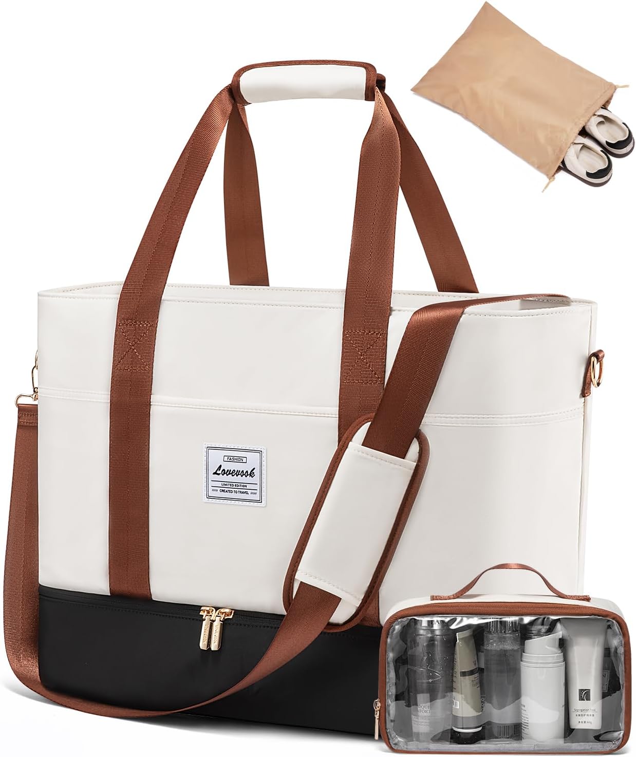 LOVEVOOK Travel Duffle Bag, Weekender Bags for Women with Shoes Compartment, Gym...