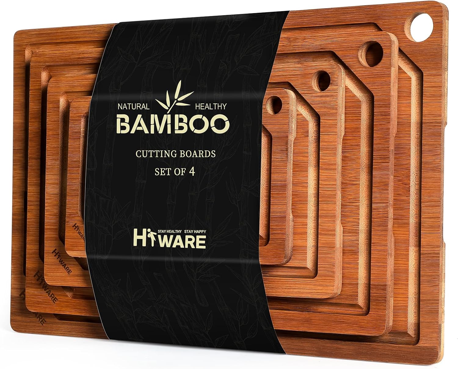 Hiware Extra Large Wood Cutting Boards - Heavy Duty Bamboo Cutting Boards for Ki...