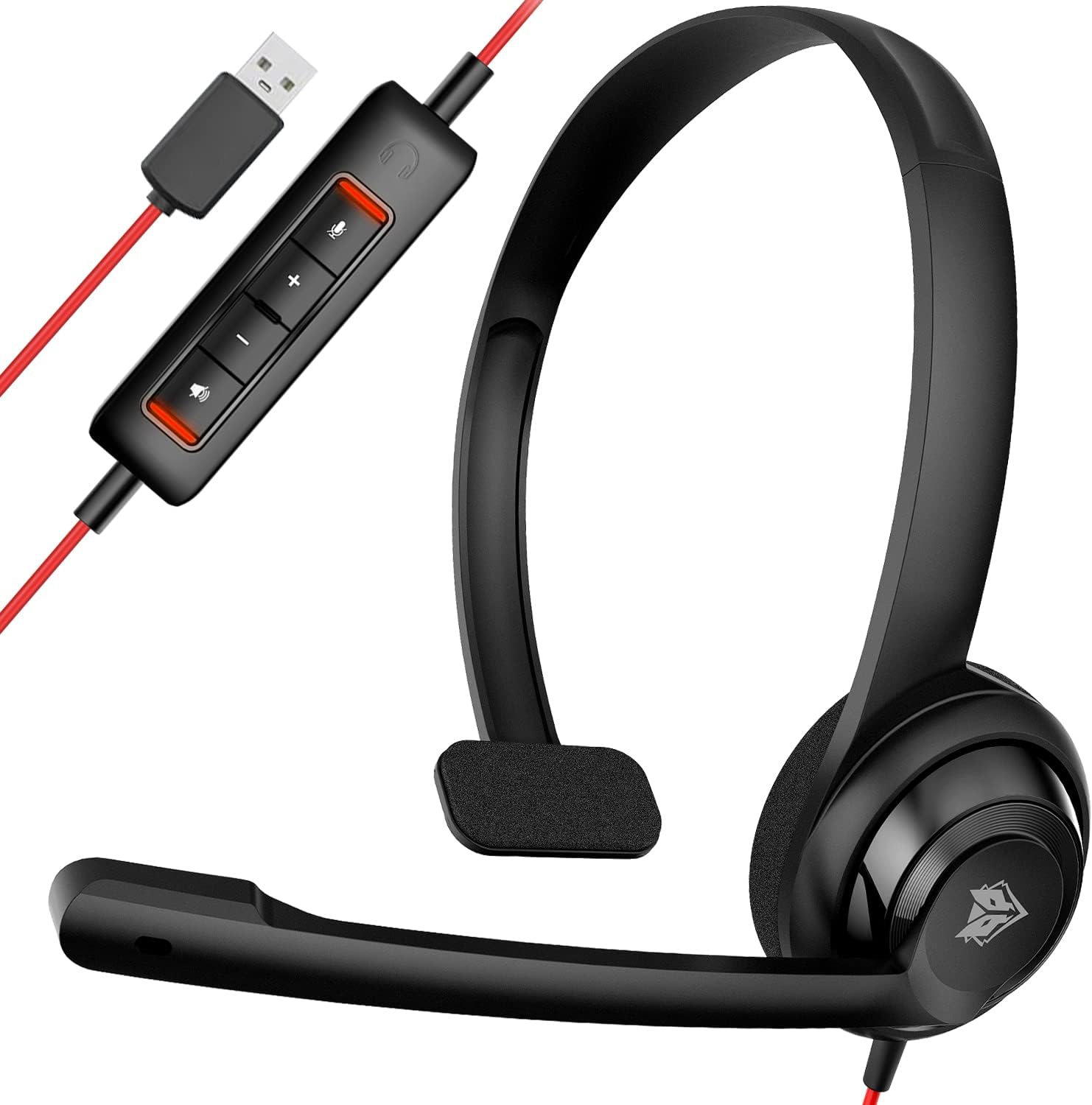 NUBWO HW02 USB Headset with Microphone Noise Cancelling &in-line Control, Ultra...