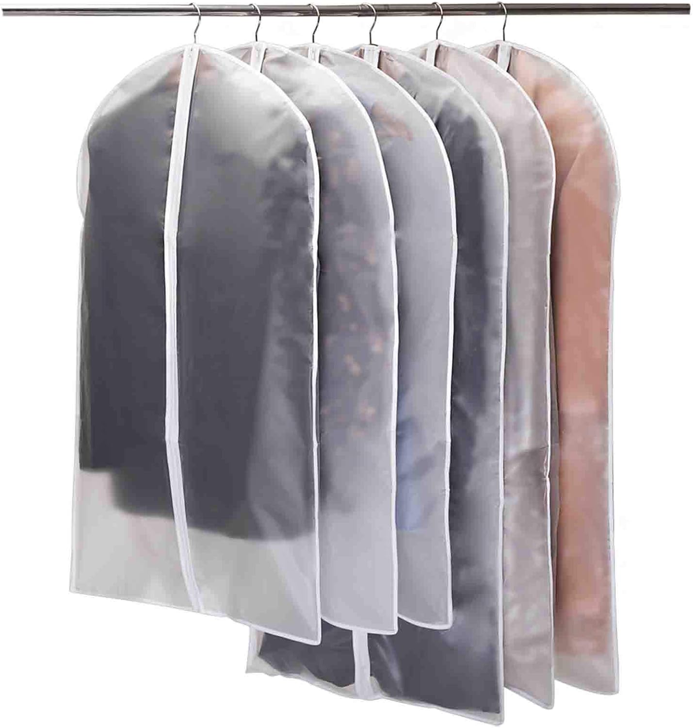 Niviy Garment Bags Pack of 6, Transparent Suit Bags, 120 x 60 cm + 100 x 60 cm B...