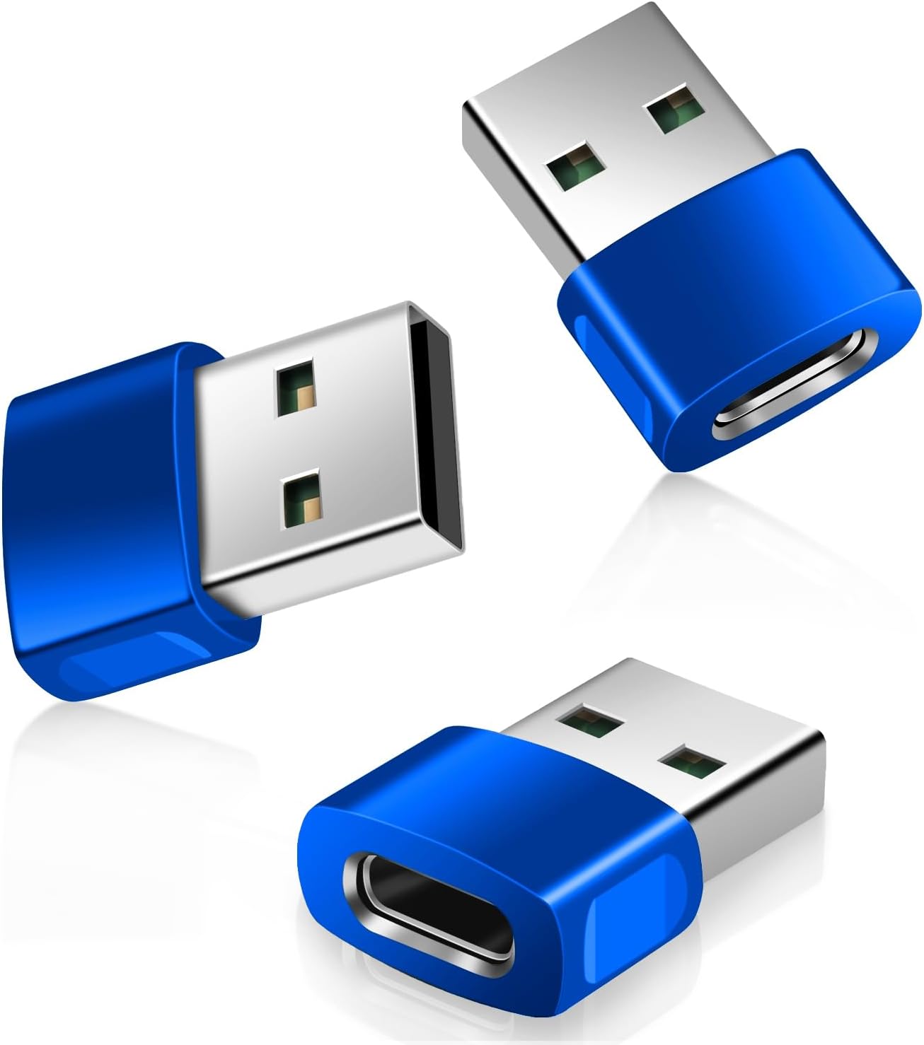 BASESAILOR USB to USB C Adapter 3Pack,Zinc Alloy Type C Female to A Male Charger...