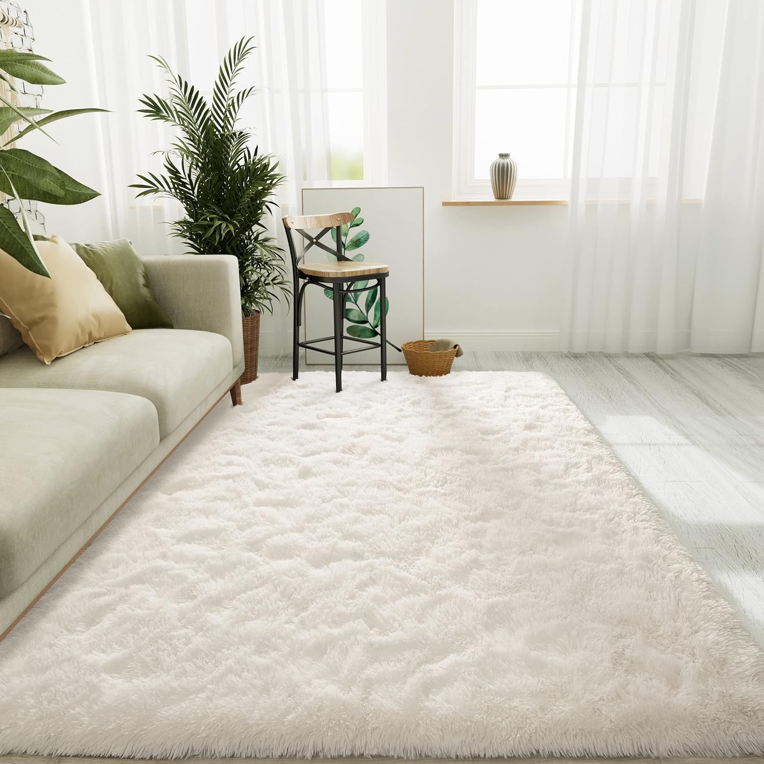 LOCHAS Ultra Soft Indoor Modern Area Rugs Fluffy Living Room Carpets for Childre...