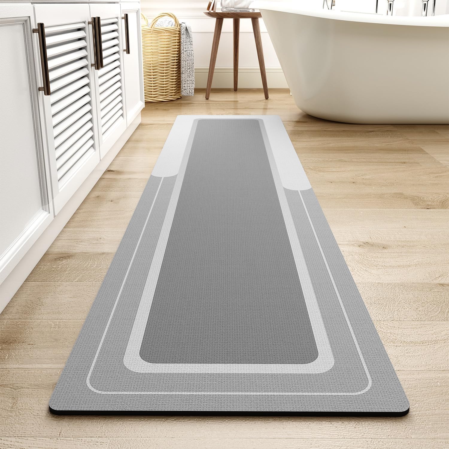 MontVoo-Bath Mat Rug Runner Long Bathroom Mat Rug Non Slip Super Absorbent Stain...