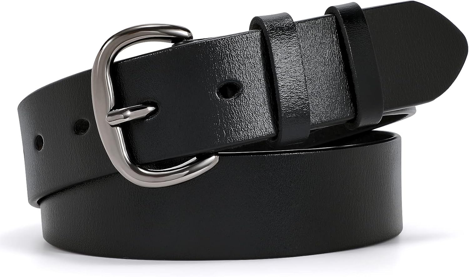 WHIPPY Women Leather Belt for Jeans Pants Dresses Black Ladies Waist Belt with P...