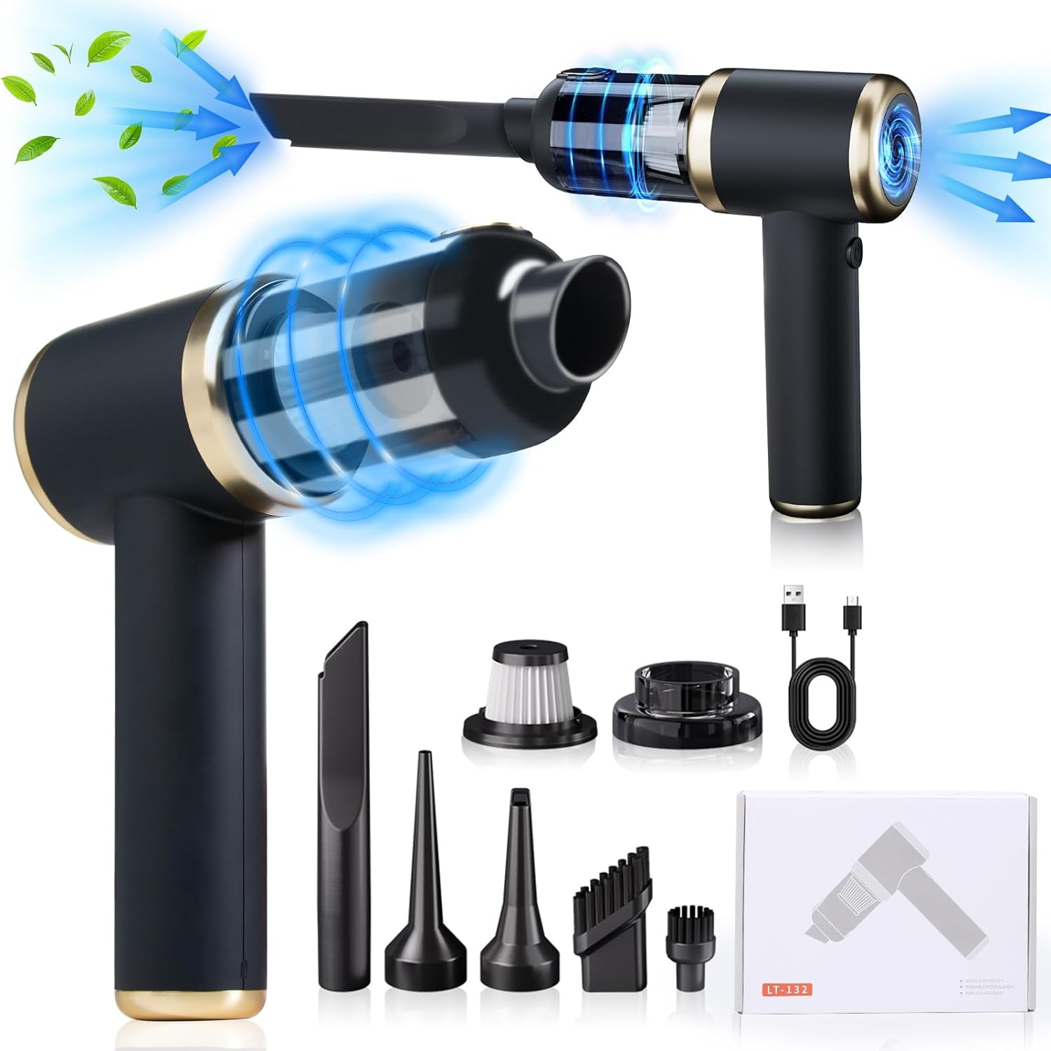 Car Vacuum Cleaner High Power Cordless Hand Held Vacuum Cordless Car Vacuum Port...