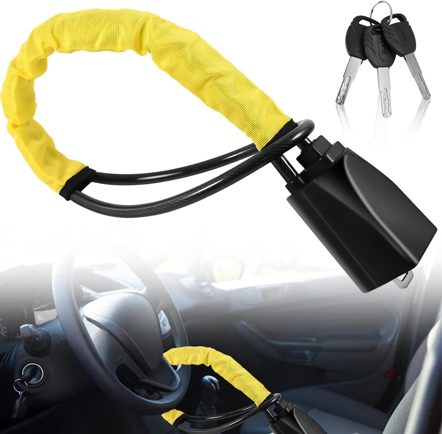 Steering Wheel Lock, Car Lock Anti-Theft Device, Steering Wheel Locks for My Car...