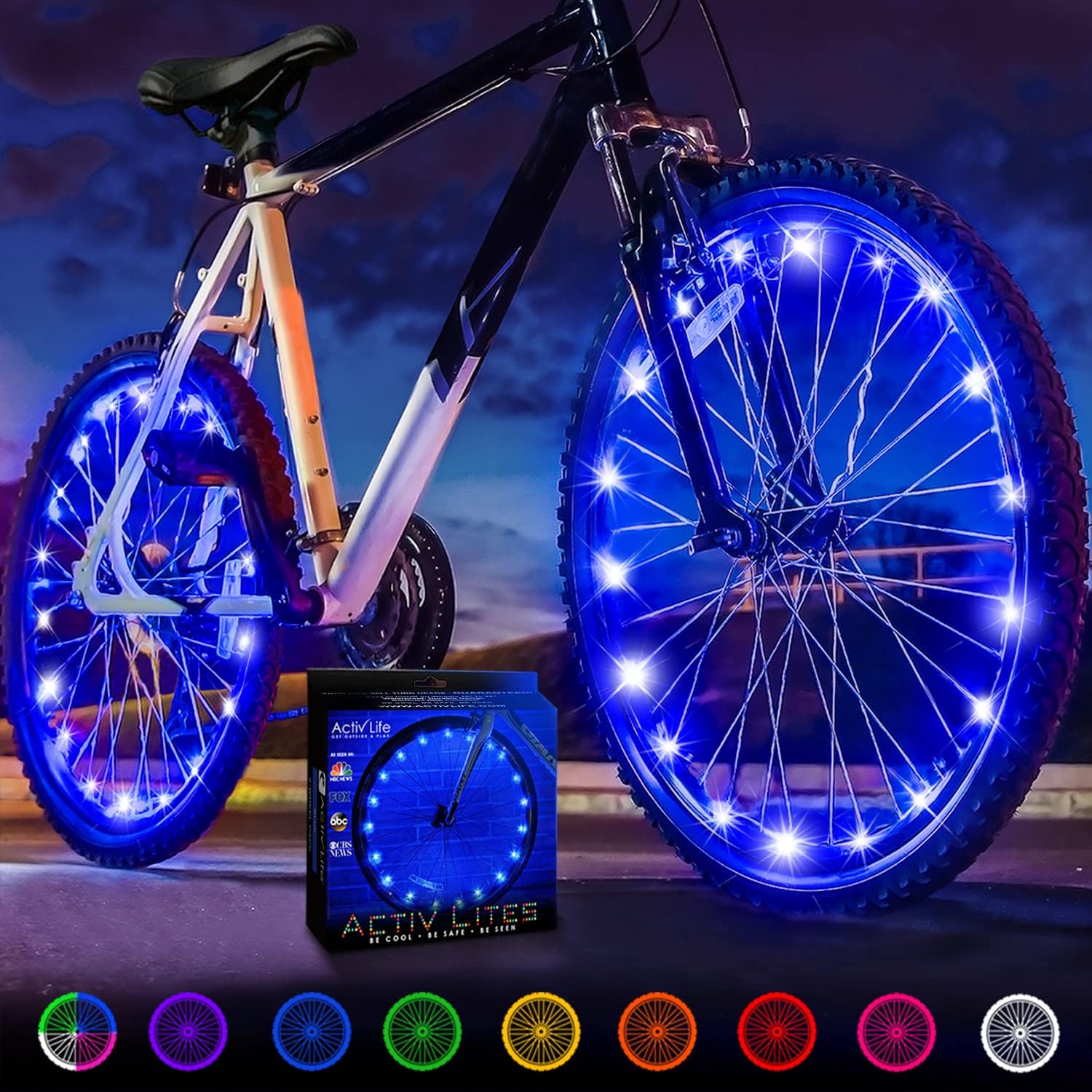 Activ Life 2-Tire Pack LED Bike Wheel Lights with Batteries Included! Get 100% B...