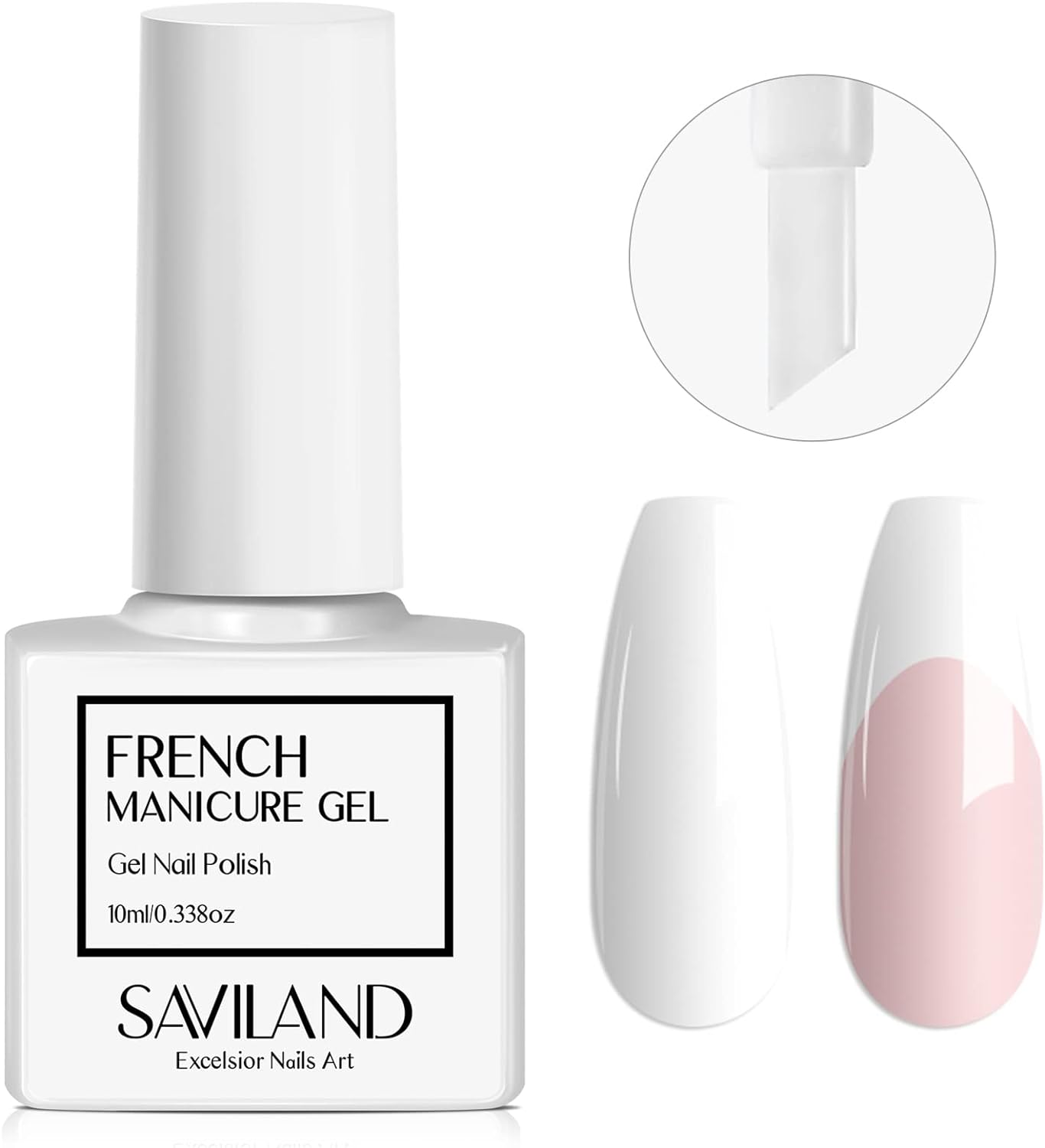 Saviland French White Gel Nail Polish: 10ml Upgrade U V/LED Soak Off Gel Nail Po...