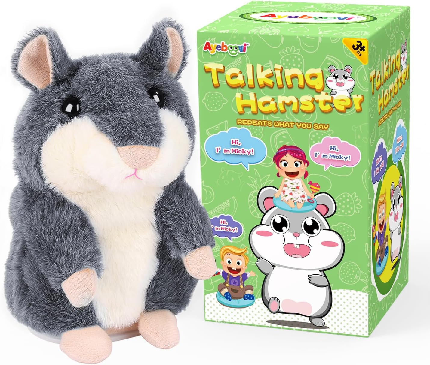 Ayeboovi Toddler Toy Talking Hamster Repeats What You Say Baby Toys Gifts for Ki...