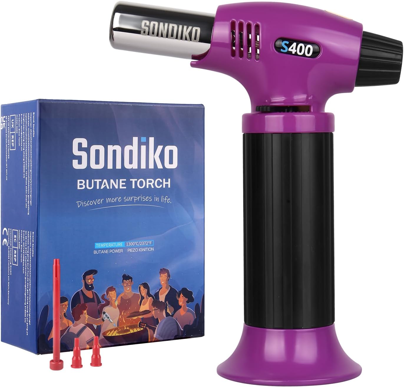 Sondiko Blow Torch S400, Refillable Kitchen Blow Torch, Fit All Butane Tanks But...