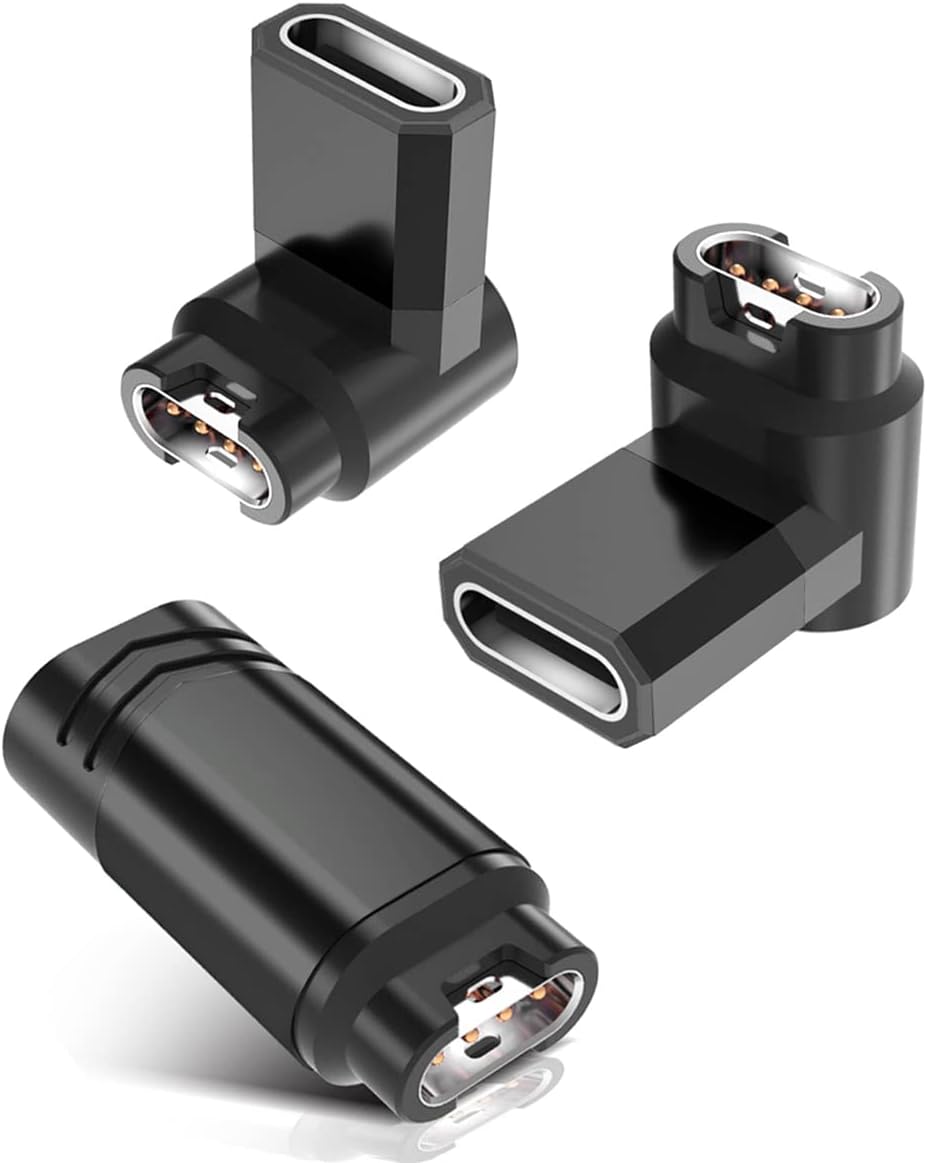 RUXELY USB C to Gar/min Watch Charger Adapter 3Pack,90 Degree Type C Cable Charg...