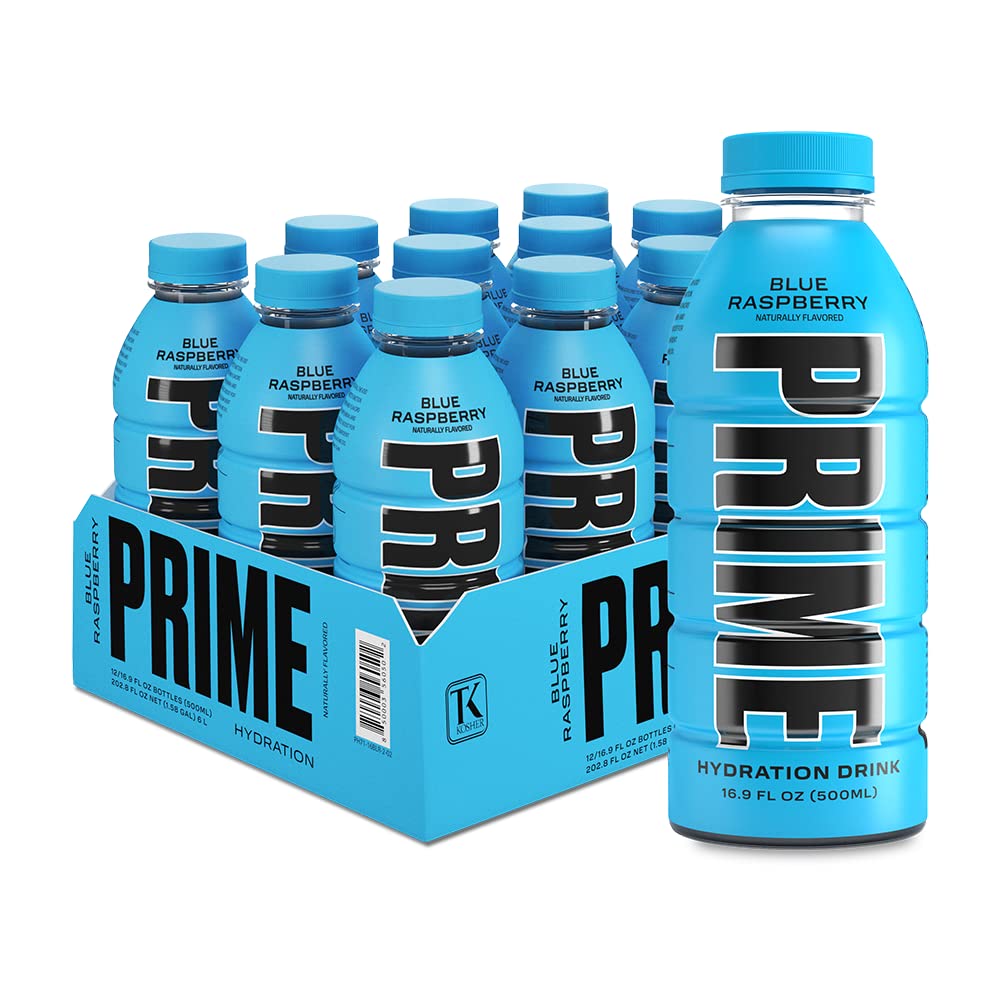 PRIME Hydration BLUE RASPBERRY | Sports Drinks | Electrolyte Enhanced for Ultima...