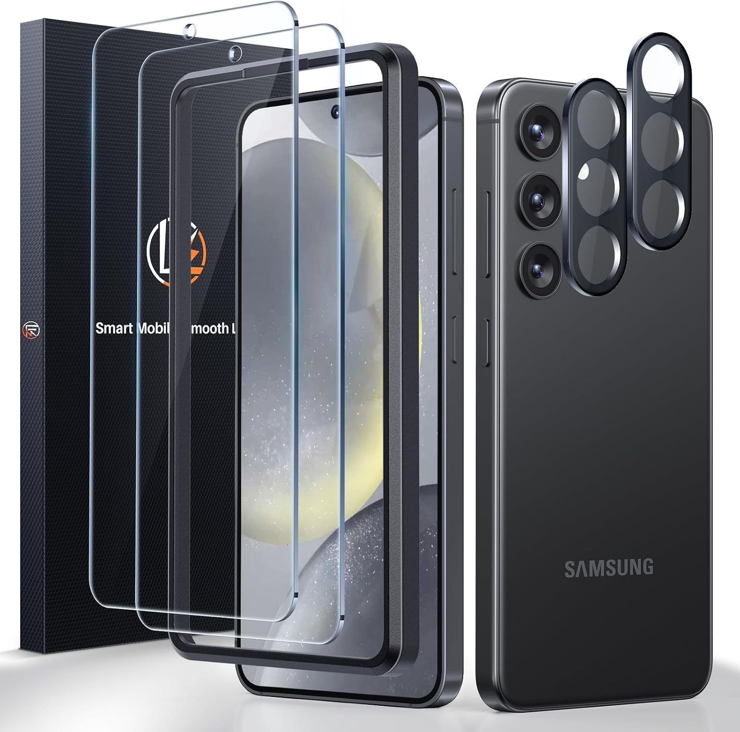 LK 2 Pack for Samsung Galaxy S24 Screen Protector [New Version] + 2 Pack Camera...