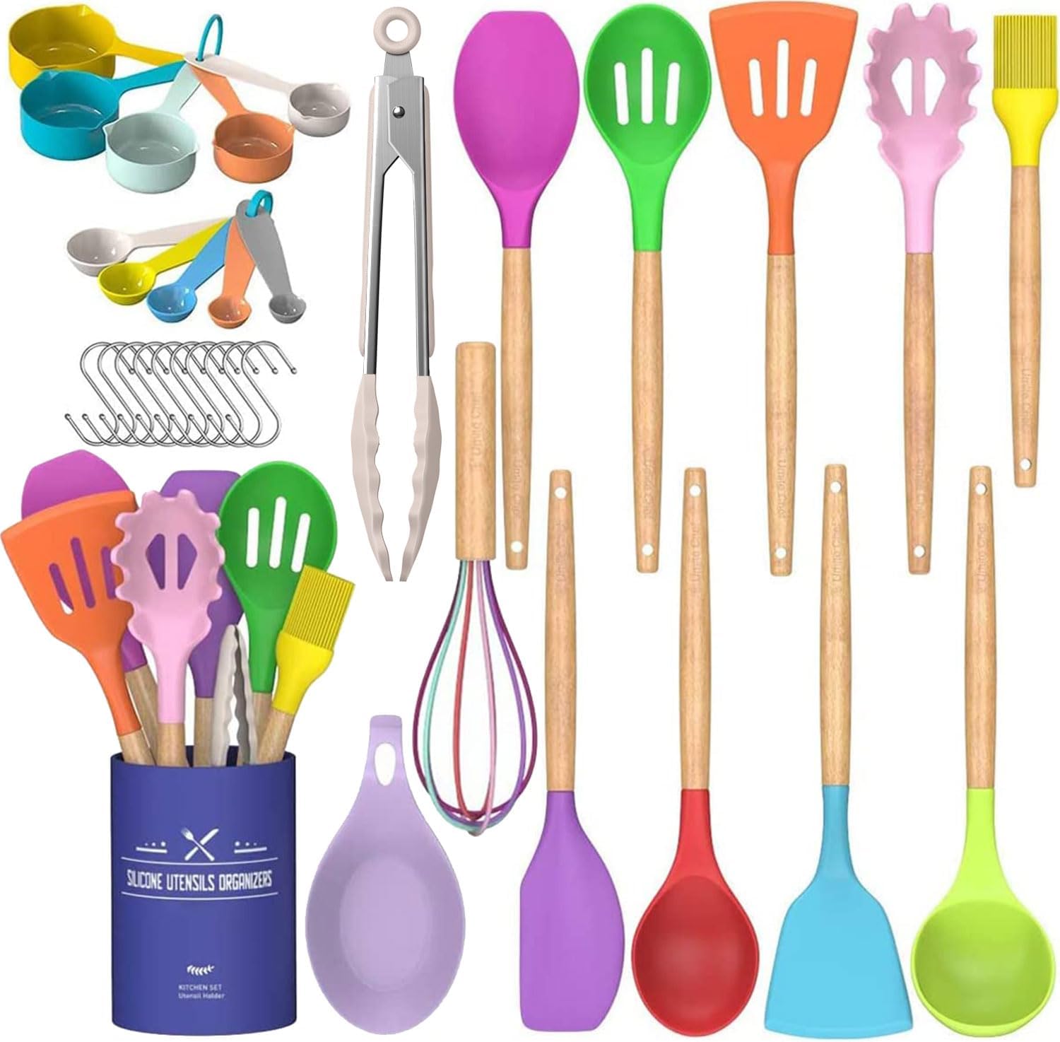 Umite Chef Kitchen Cooking Utensils Set, 33 pcs Non-stick Silicone Cooking Kitch...