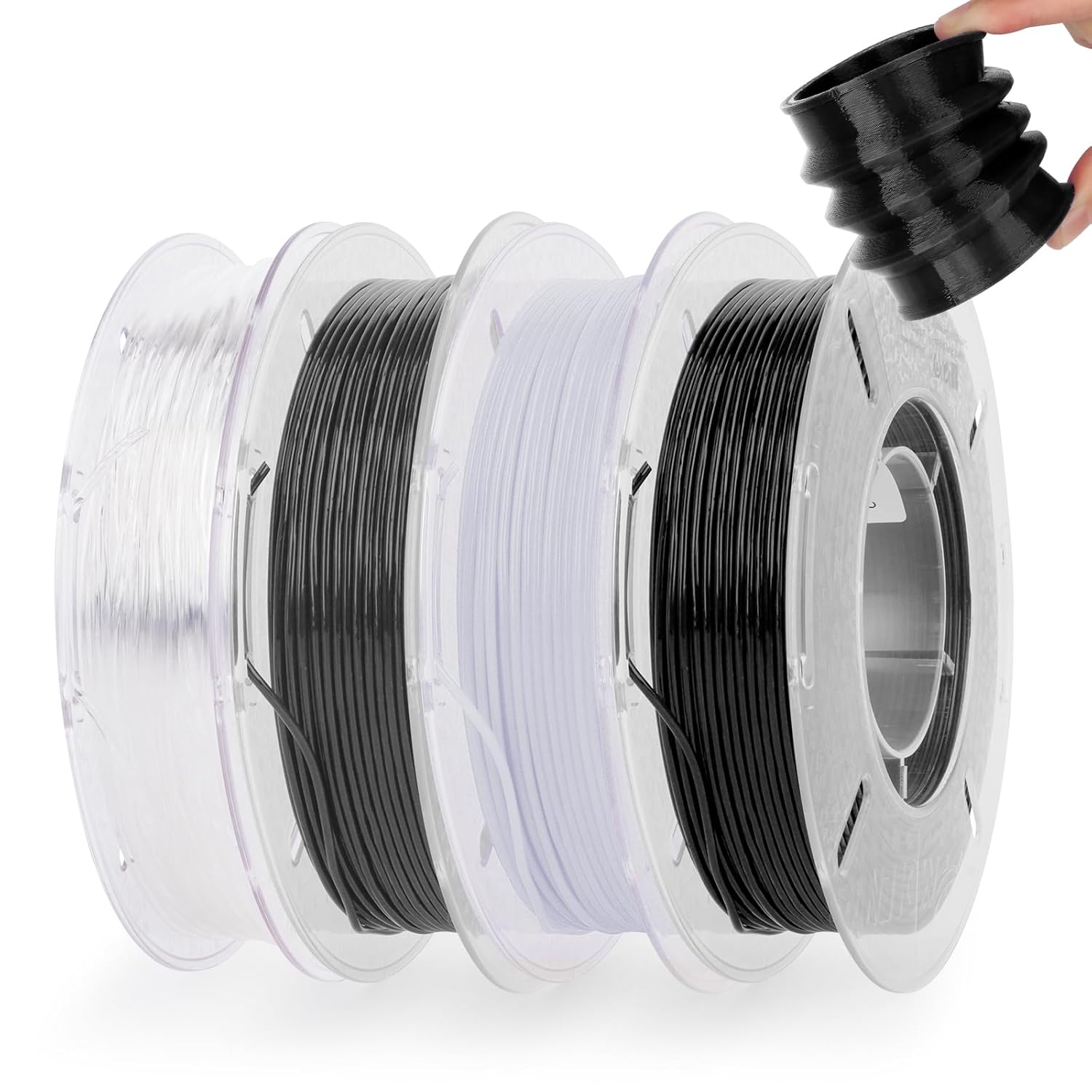 AMOLEN 3D Printer Filament,Flexible TPU Filament Bundle,1.75mm TPU Filament Muti...