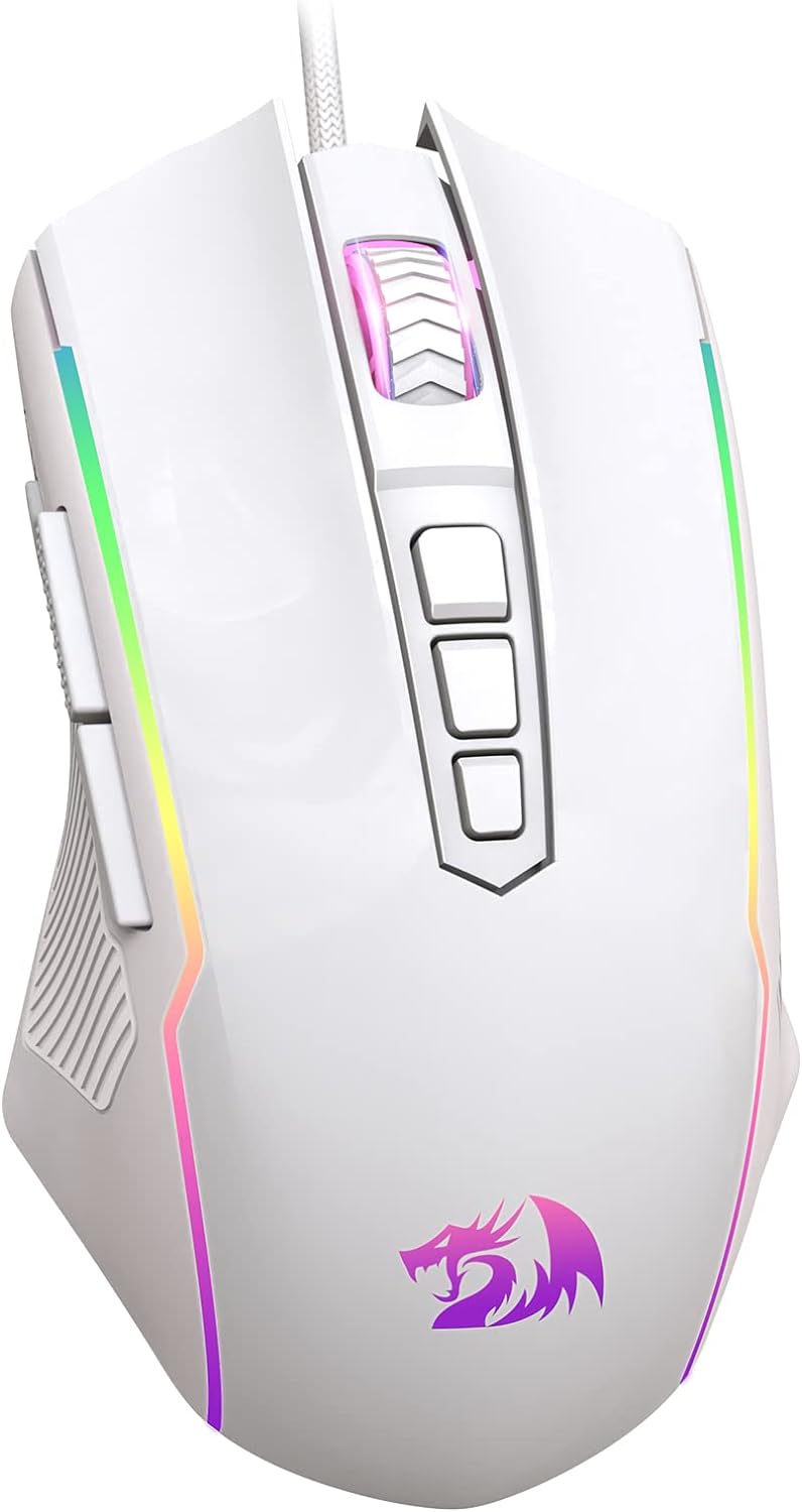 Redragon RGB Backlit Gaming Mouse - 8000 DPI, 9 Programmable Buttons, Fire Butto...