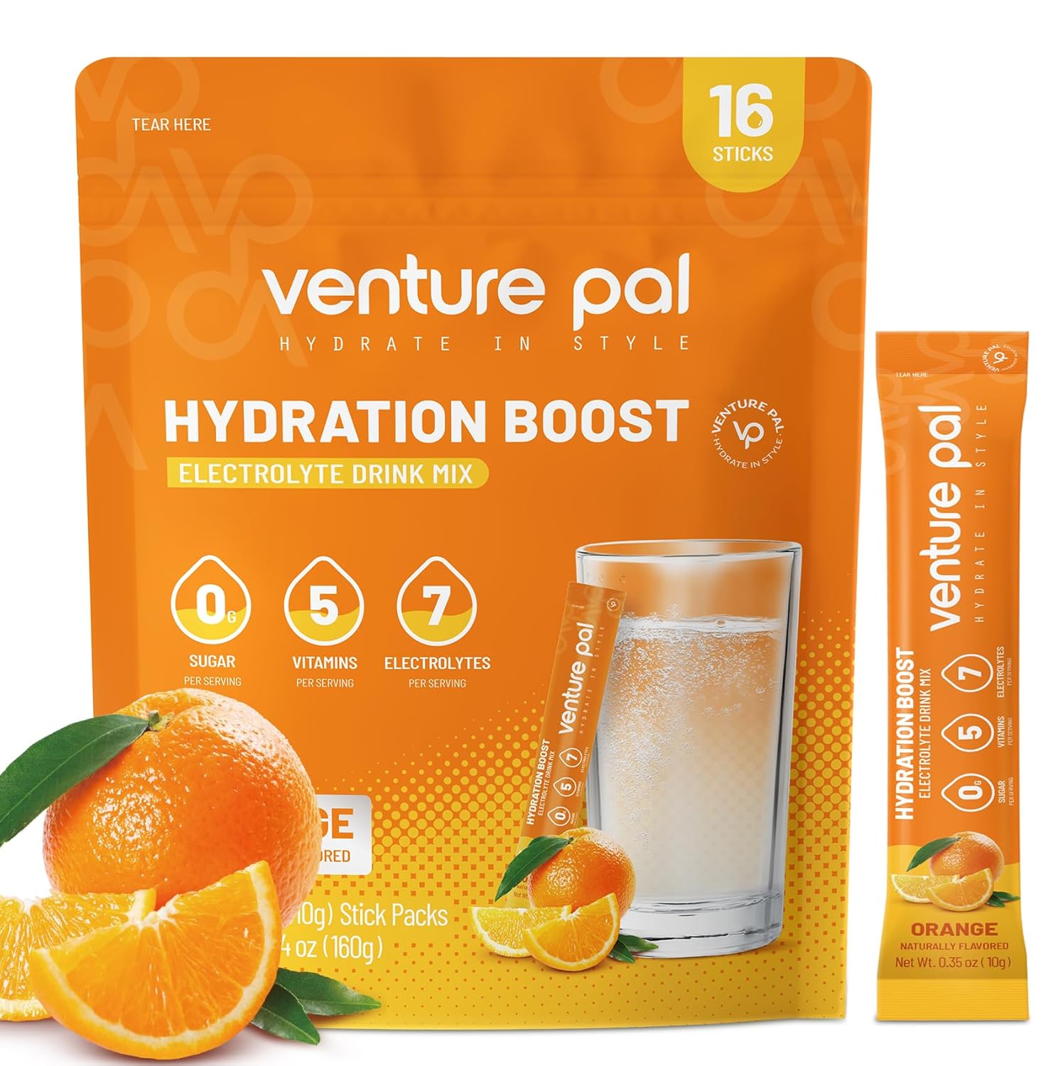 Venture Pal Sugar Free Electrolyte Powder Packets - Liquid Daily IV Drink Mix fo...